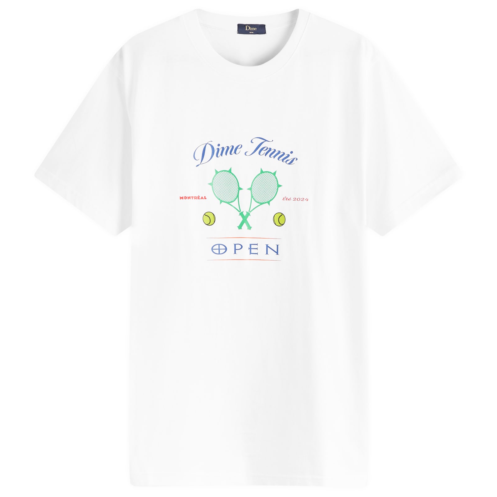 関税込◆大人気◆Dime Court テニスプリント コットン Tシャツ Dime Court T-Shirt White | END. (US)