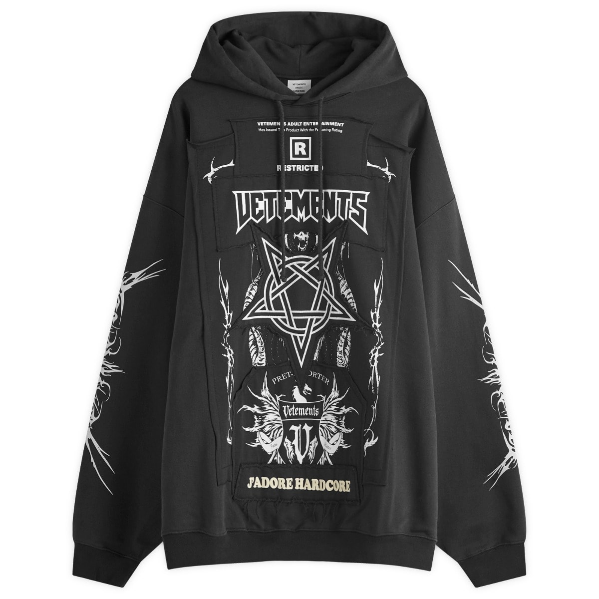 VETEMENTS Patch Logo Hoodie Black | END. (AT) VETEMENTS Patch Logo Hoodie Black | END. (AT)