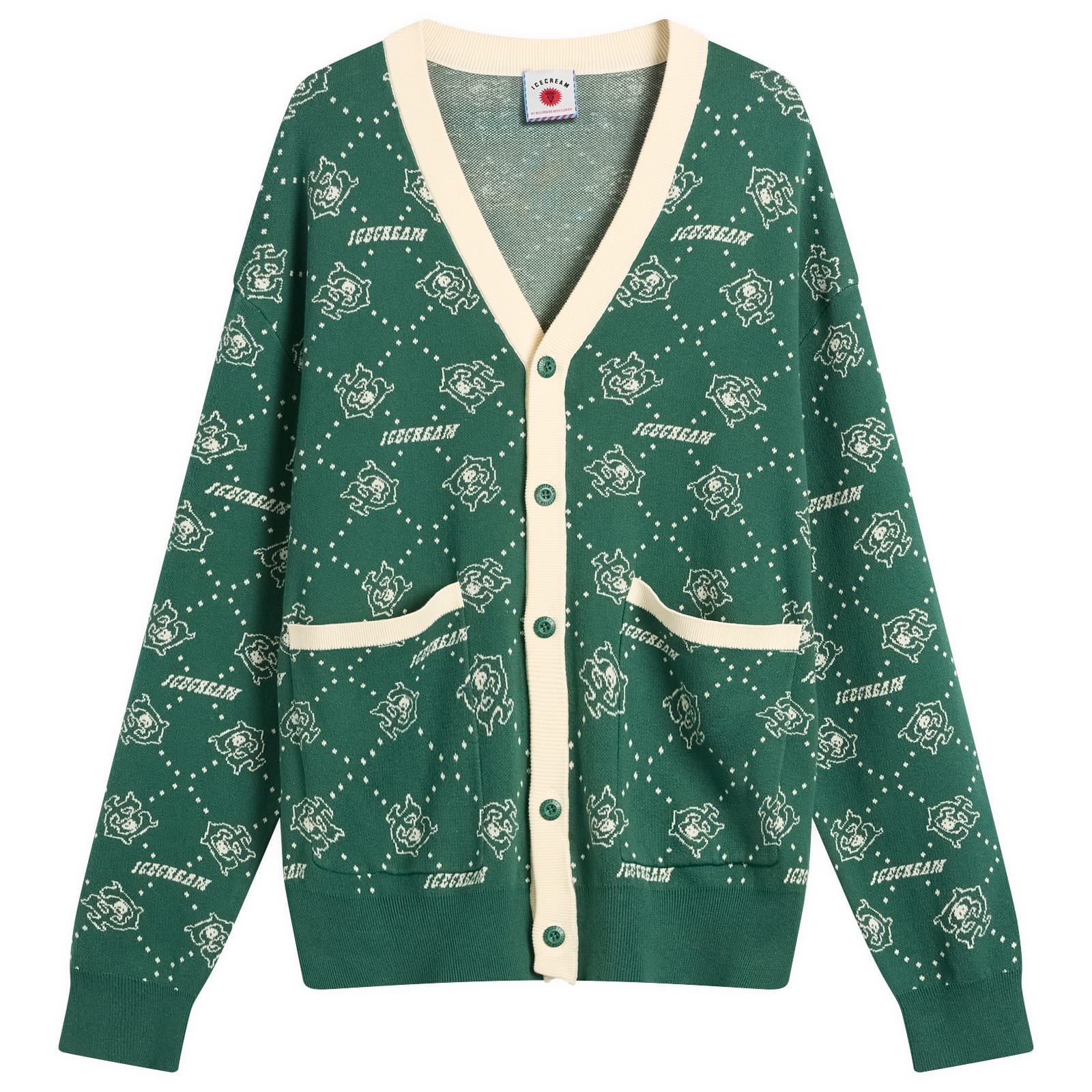 ICECREAM Monogram Knit Cardigan Green | END. (TW)
