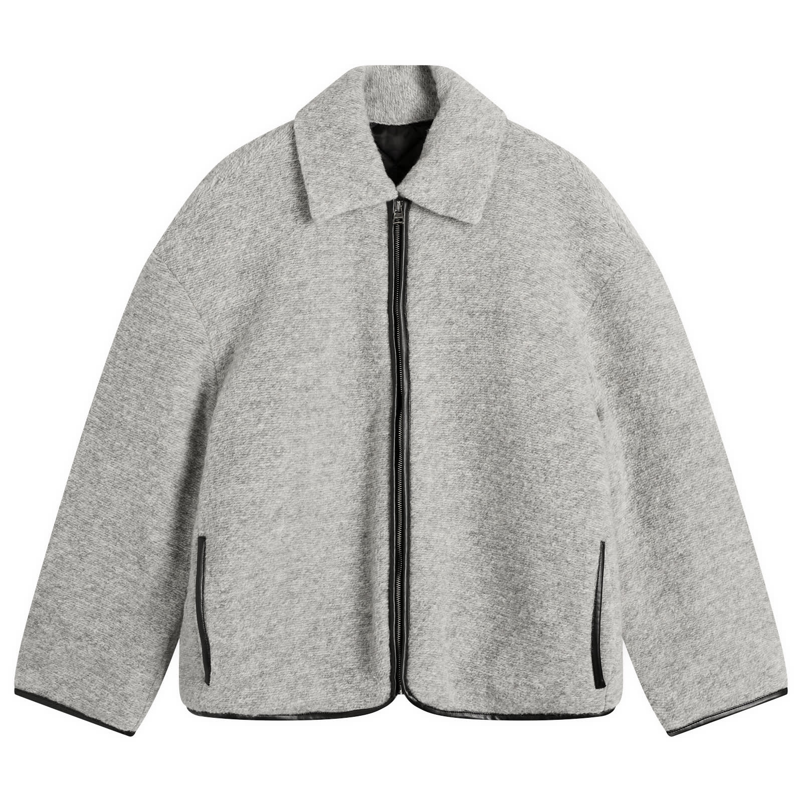 JW Anderson Men's Contrast Trim Casual Jacket Light Grey Melange