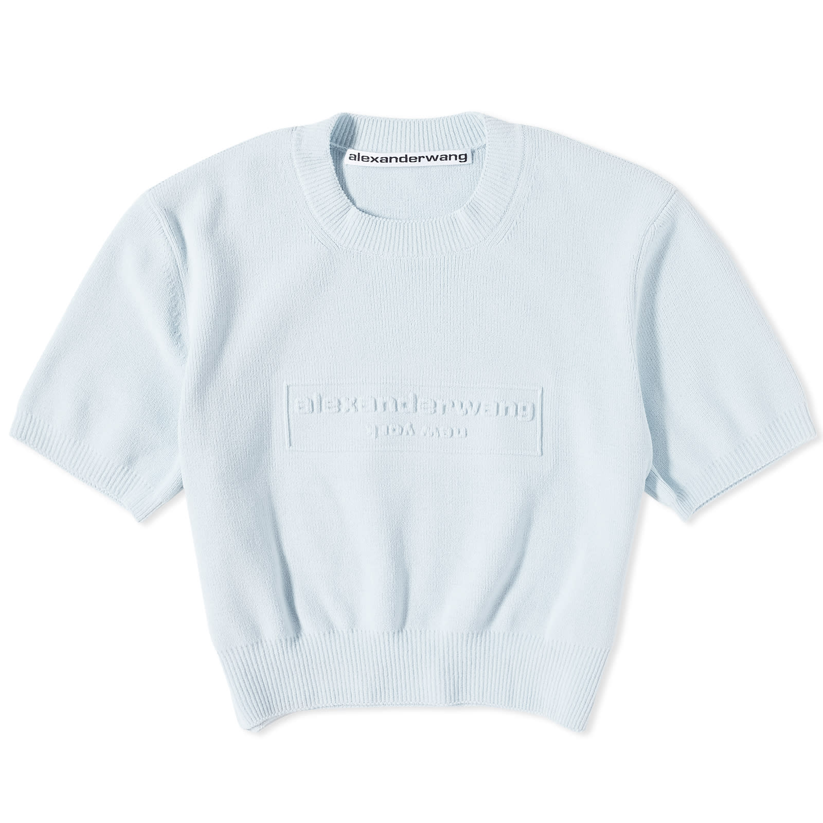 Embossed Rib Alexander Wang Embossed Logo Rib Knit T-Shirt Blue | END. (AR)