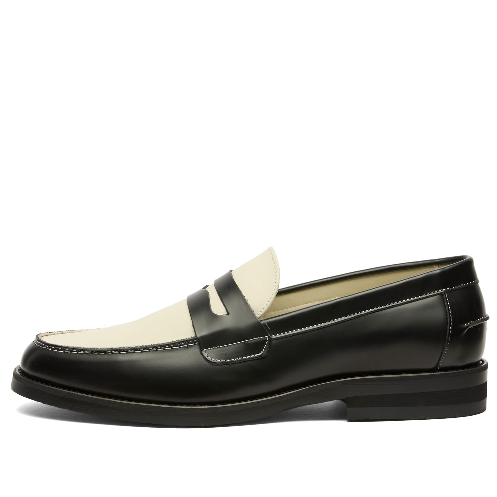 Duke + Dexter Men's Wilde Penny Loafer Black/White - Curated Menswear
