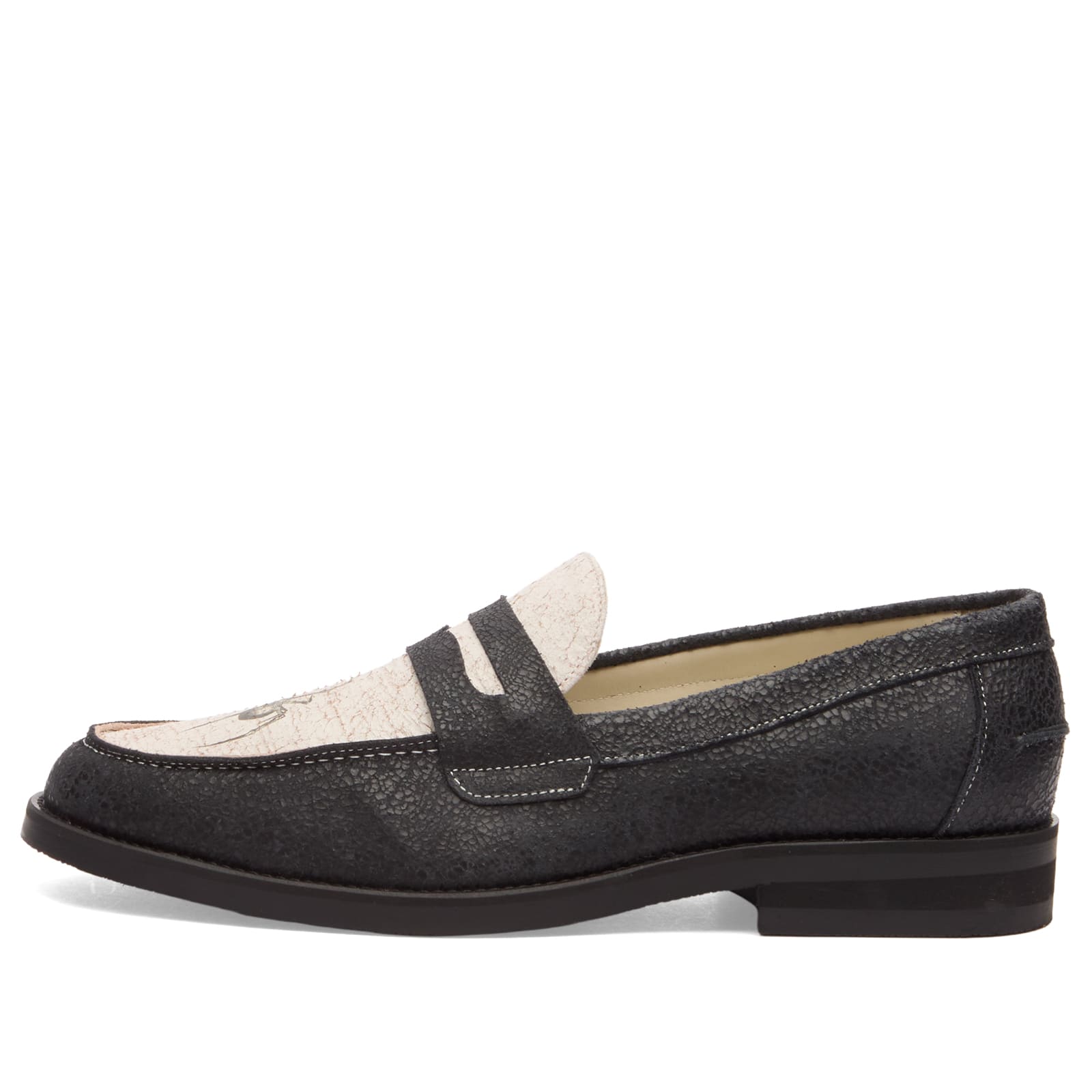 Duke + Dexter Men's Wilde Penny Loafer Black/White - Curated Menswear