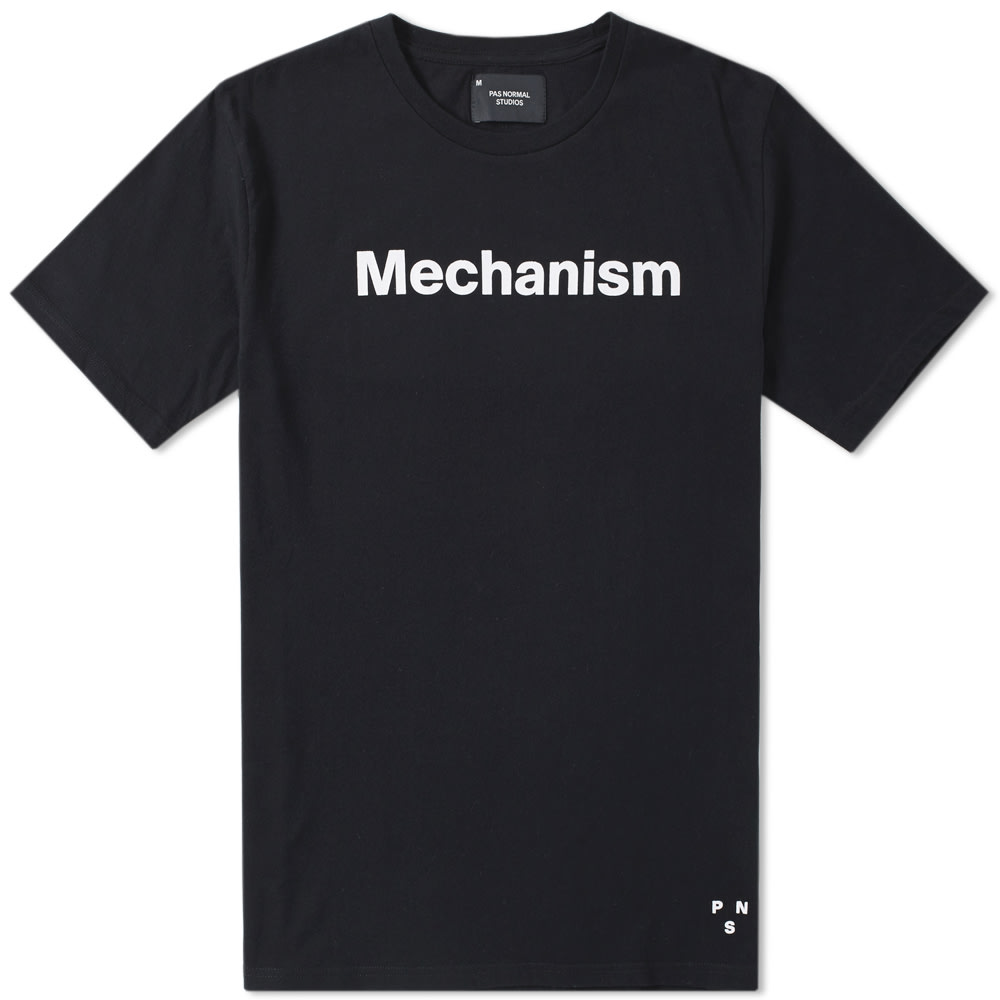 Danish cycling brand Pas Normal Studios deliver a contemporary look at performance-based apparel, with each piece considering the functional characteristics required for life on a bike without the need to sacrifice style.Ideal for wearing whilst cycling and more casual occasions, the Mechanism Tee is constructed from a premium cotton jersey with a graphic print to the chest, along with a smaller logo print sitting to the hem.

100% Cotton
Ribbed Crew Neck
Graphic Logo Print