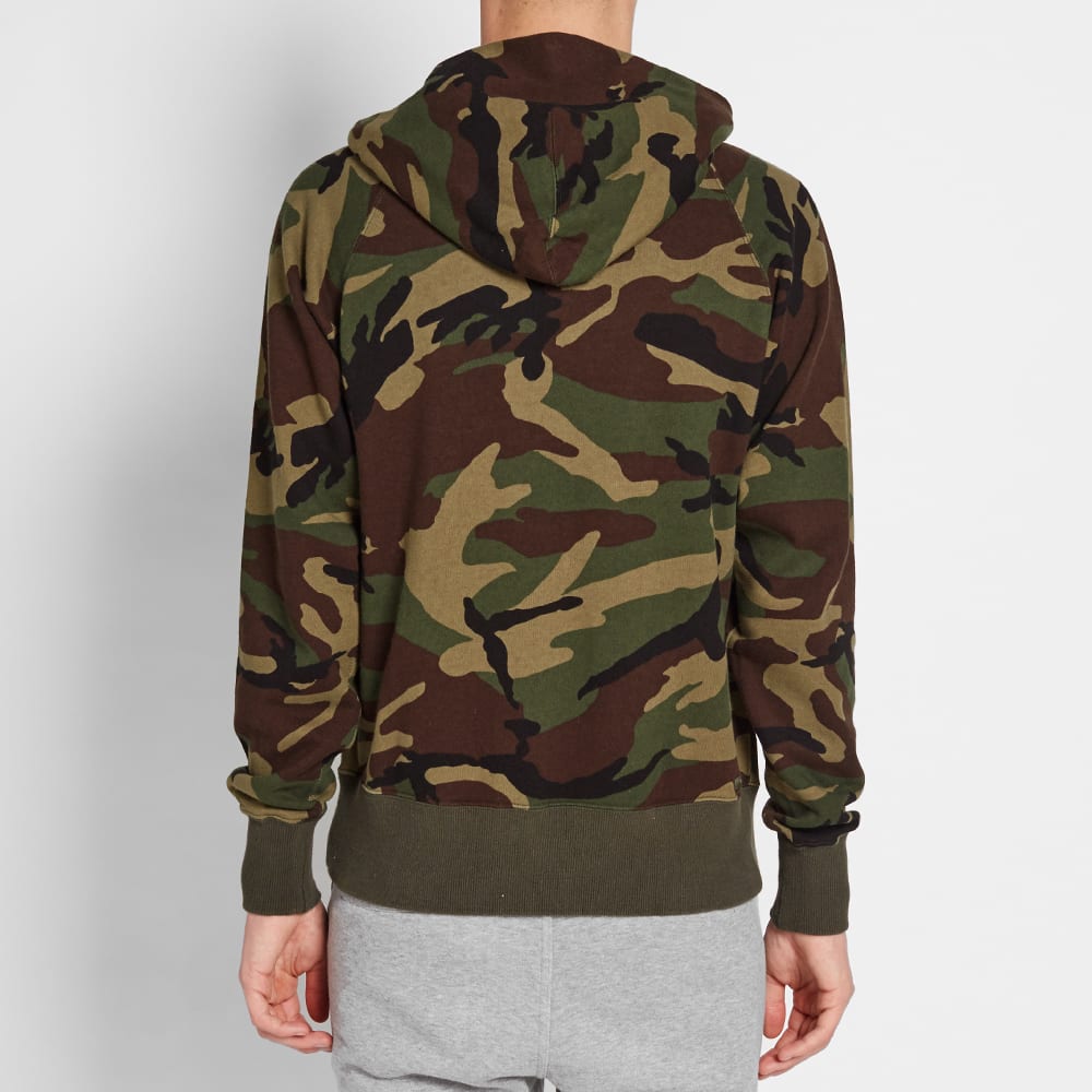 SOPHNET. Arch Logo Raglan Parka Woodland Camo | END.