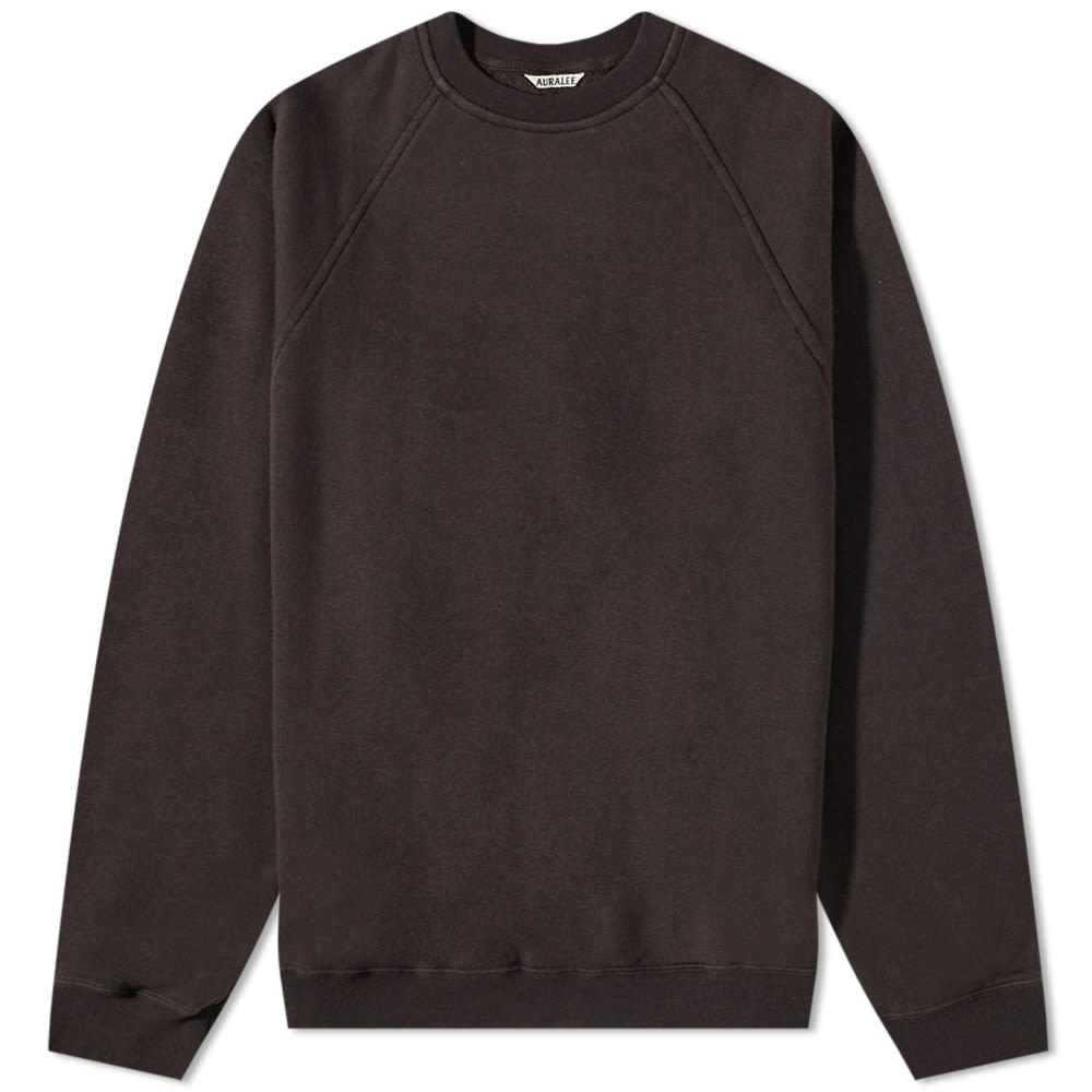Auralee Raglan Crew Sweat Dark Brown | END.
