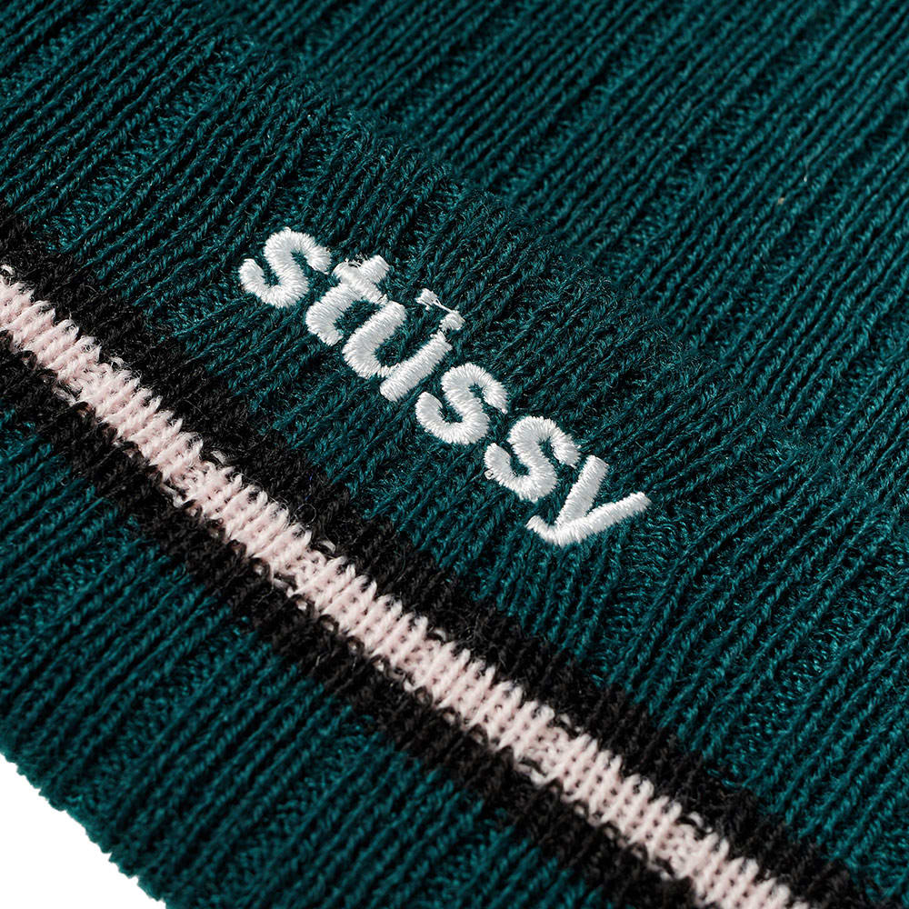 stussy athletic striped cuff beanie