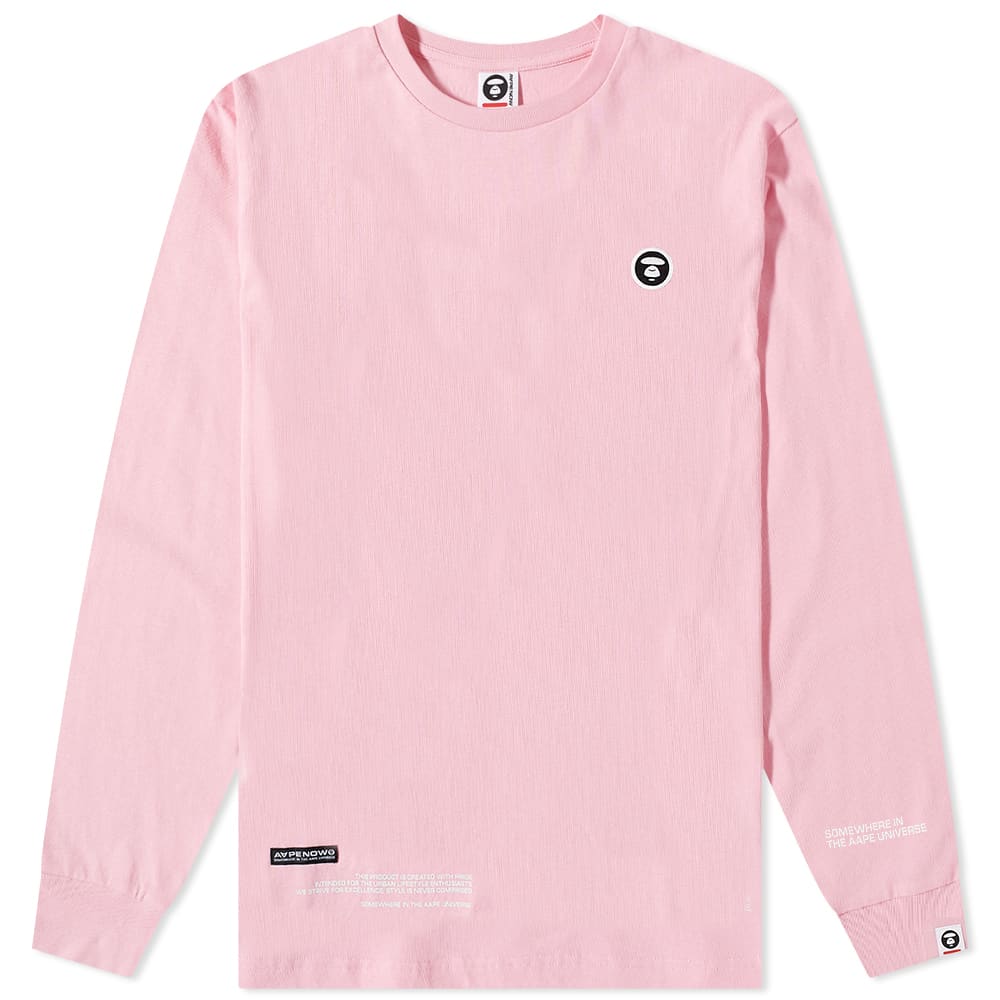 AAPE Long Sleeve AAPE Now T-Shirt Pink | END. (US)