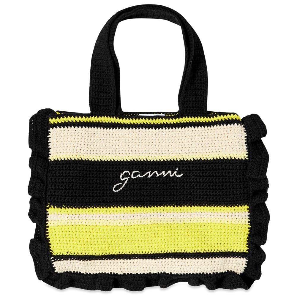 GANNI Cotton Crochet Frill Tote Golden Kiwi | END. (DK)
