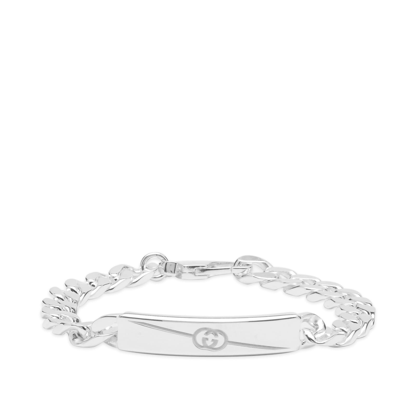 Gucci Tag Gourmette Chain Bracelet Silver END. (GB)