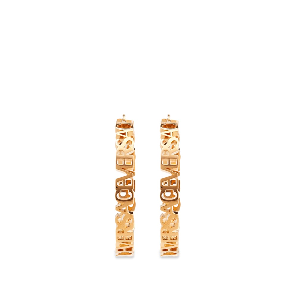 Versace Logo Hoop Earrings Gold END. (UK)