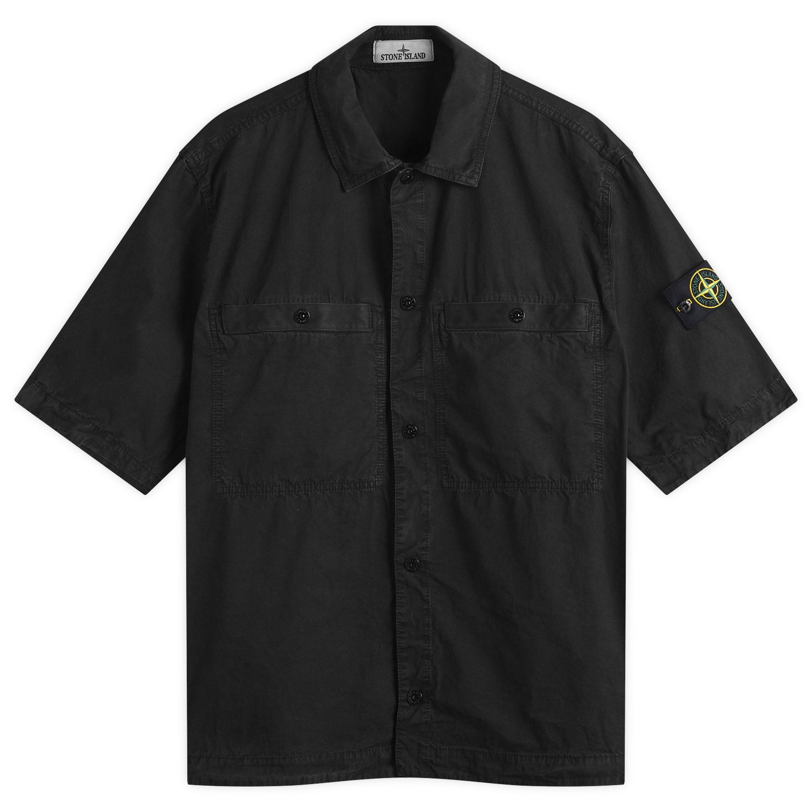 Stone Island Men's Old Effect Short Sleeve Overshirt Black