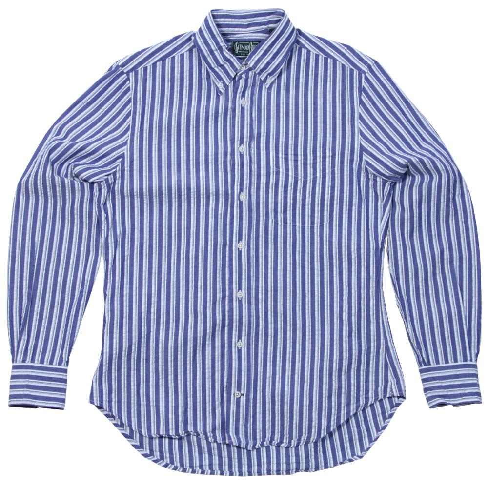 Gitman Vintage Multi Stripe Seersucker Shirt Blue & White | END. (US)