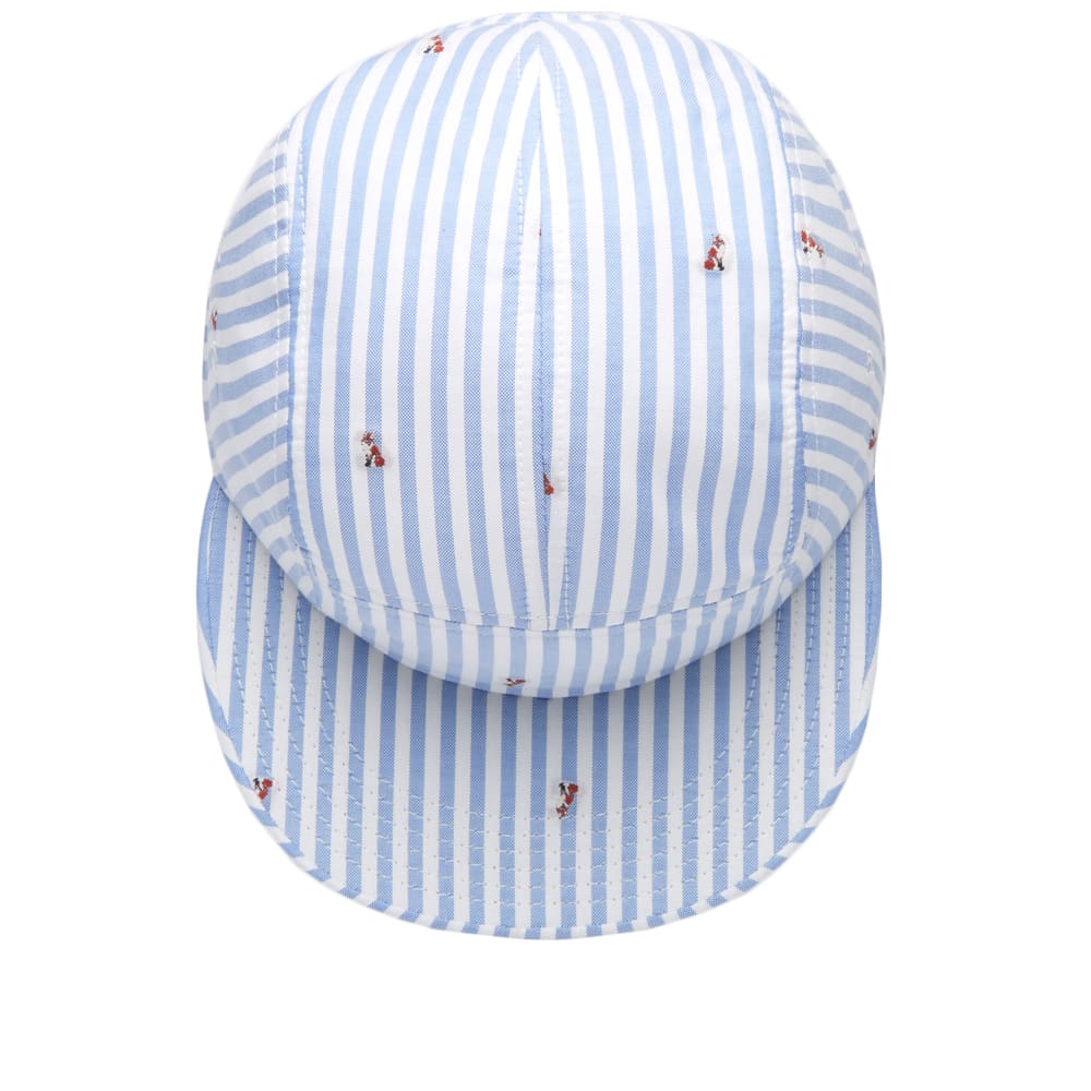 Maison Kitsuné Jacquard Fox 5 Panel Cap Light Blue Stripe