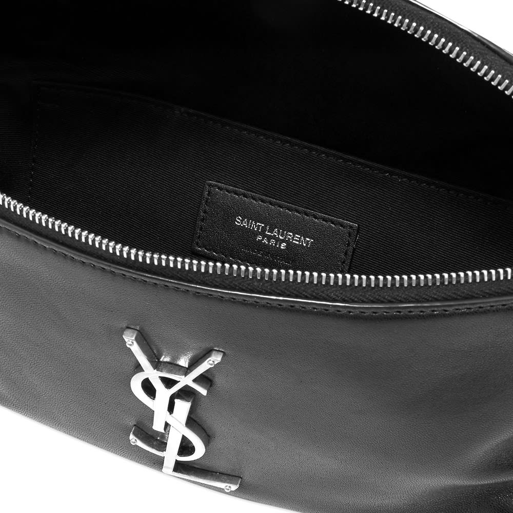 Saint Laurent YSL Metal Logo Leather Waist Bag Black END. (UK)