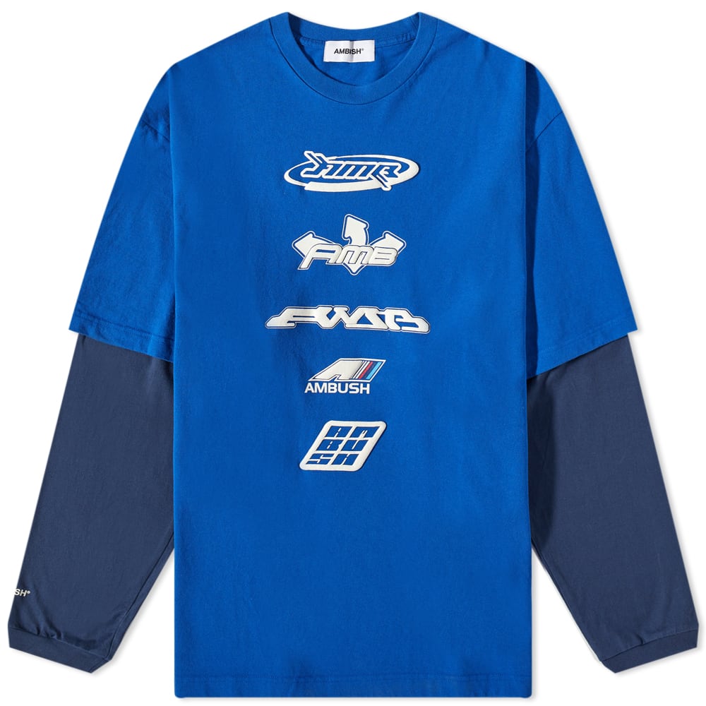 Ambush Long Sleeve Graphic Mix T-Shirt Blue | END.