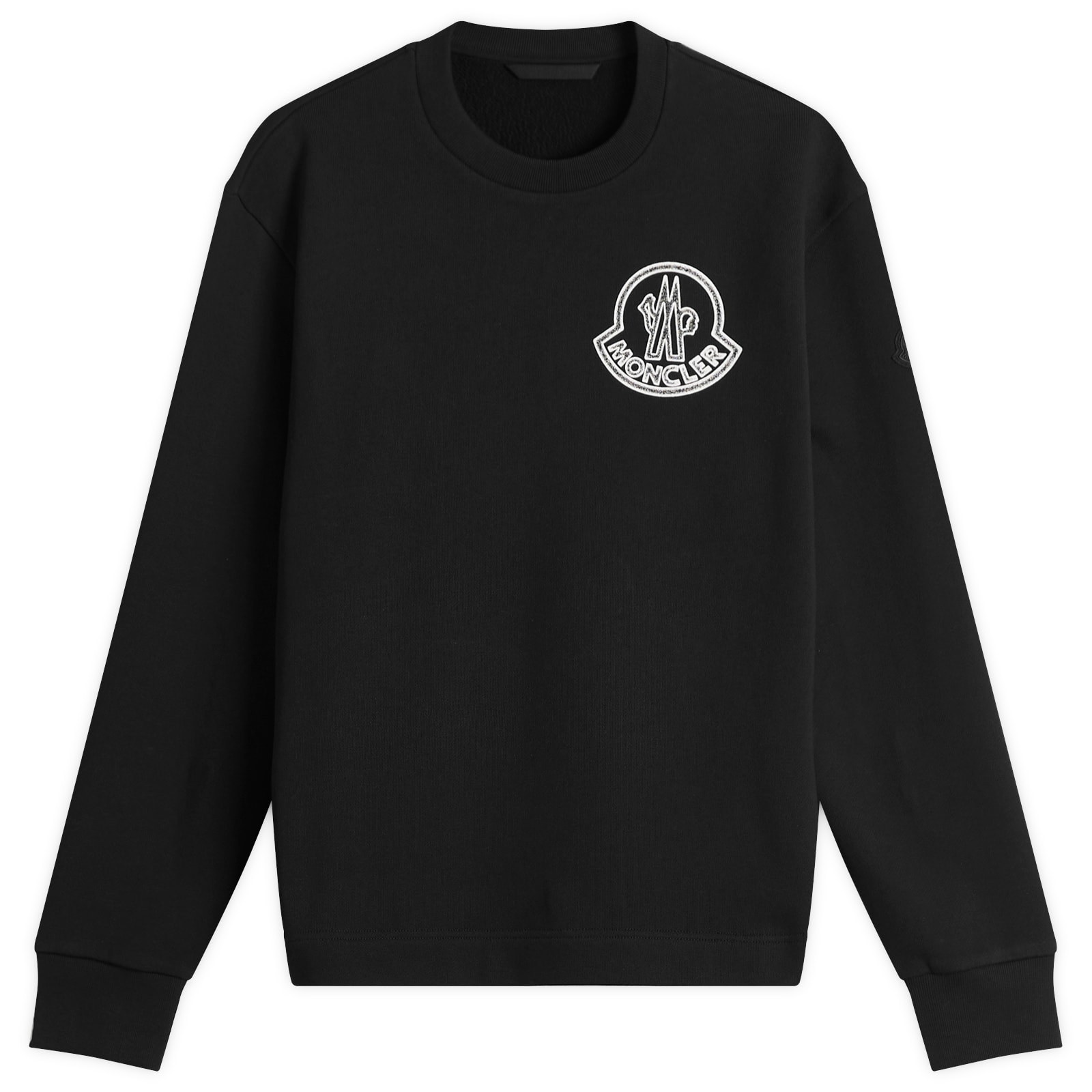 Moncler Men's Black Logo Cotton Sweatshirt Large