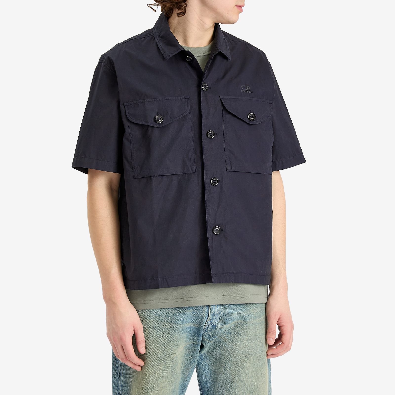 C.P. Company Men's Boxy Short Sleeve Shirt Total Eclipse - Curated