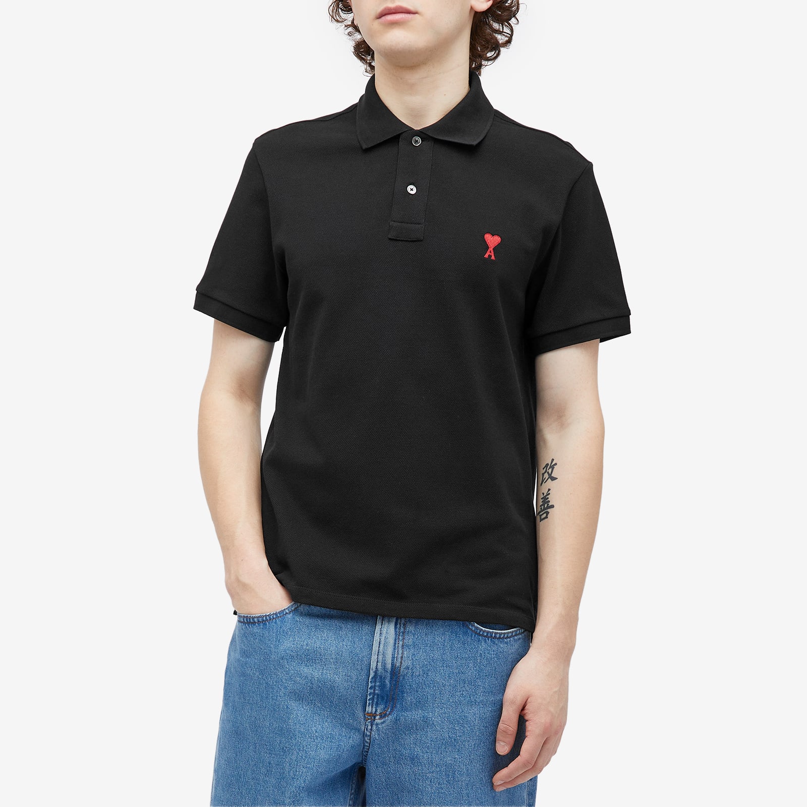 AMI AMI Paris Small A Heart Polo - Polo Shirts - Free AMI AMI Paris Small A Heart Polo - Polo Shirts - Free