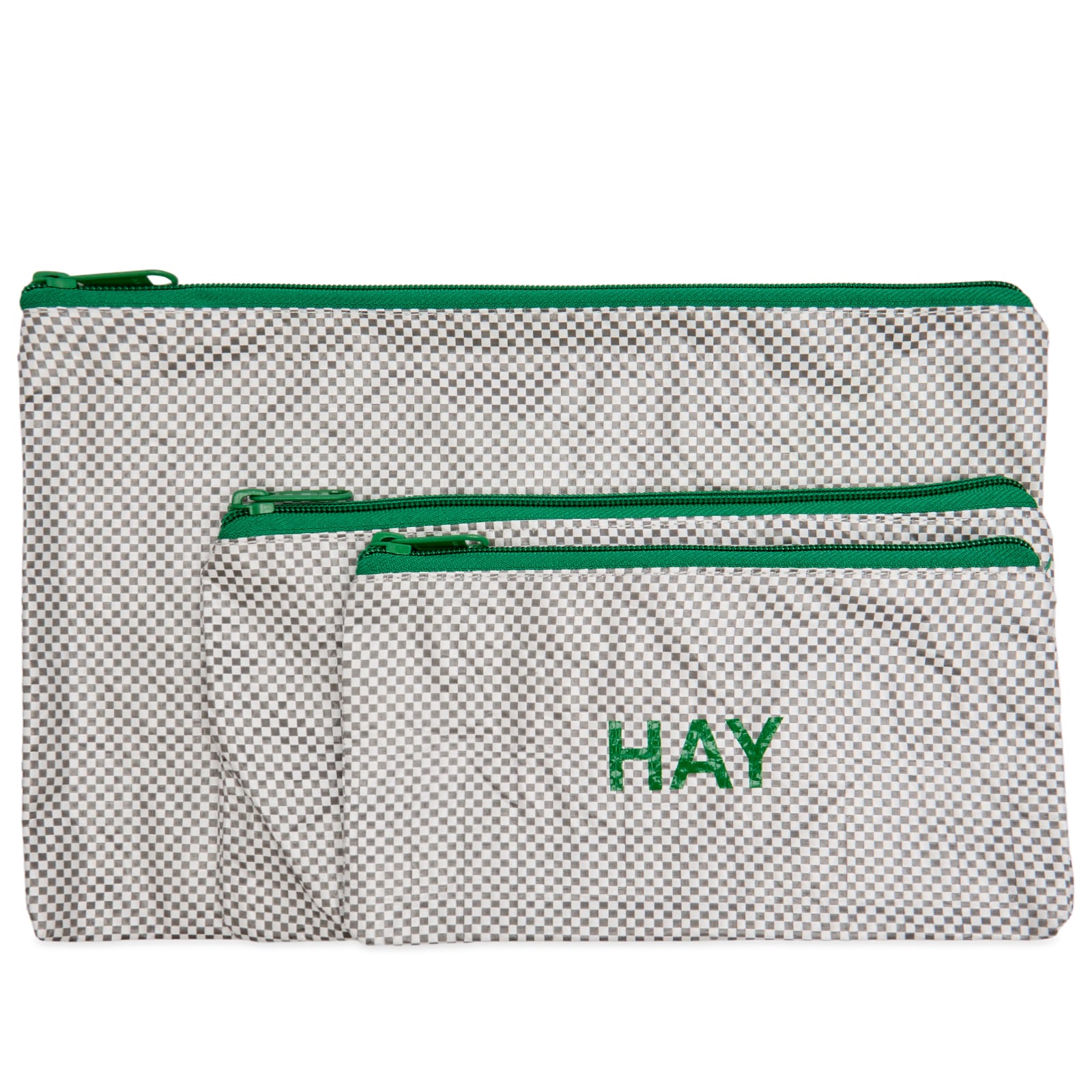 Hay Unisex Grey Candy Mono Wash Bag - Flat Set Of 3