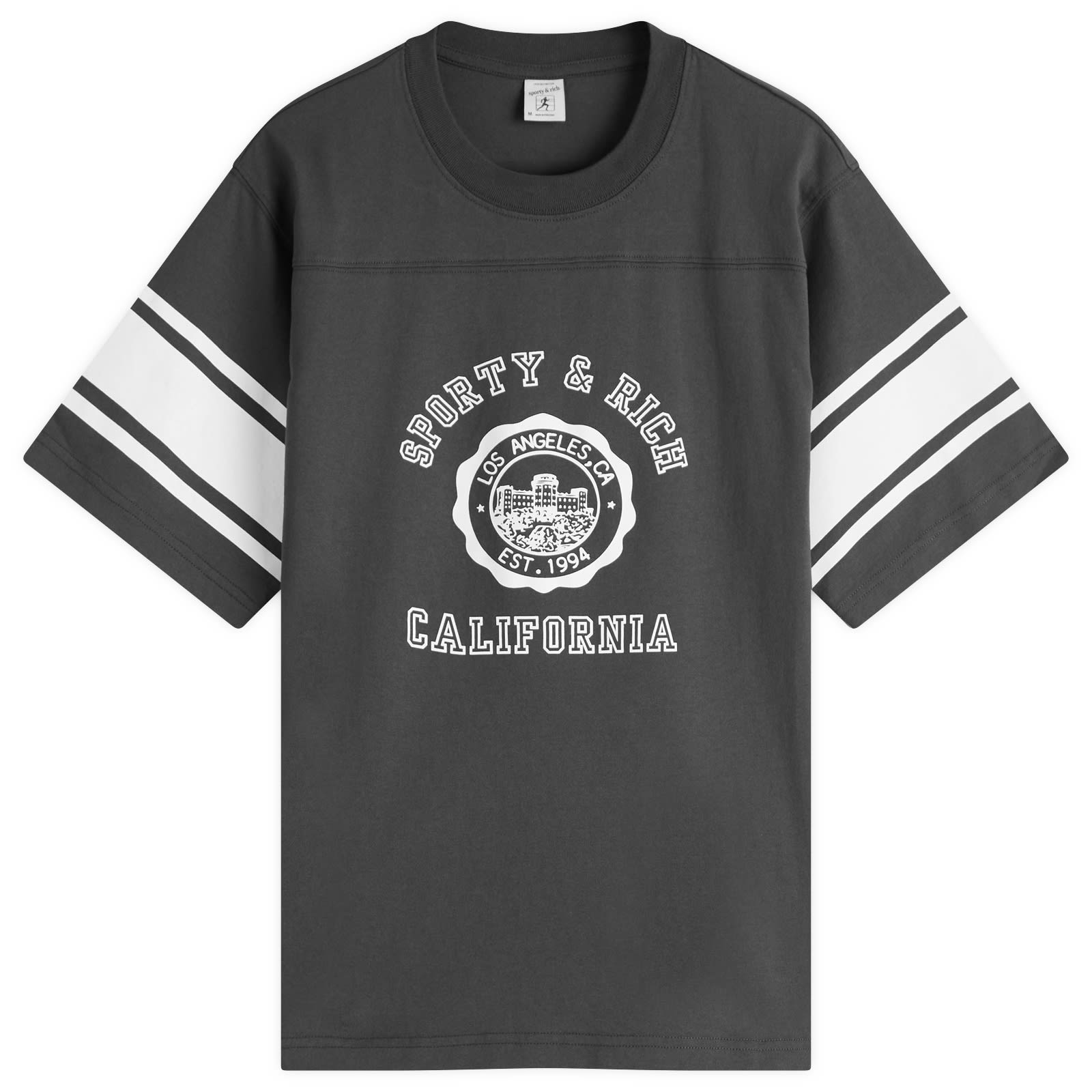 【Sporty＆Rich】California Rugby T California Emblem Rugby Tee - Faded Black – Sporty & Rich