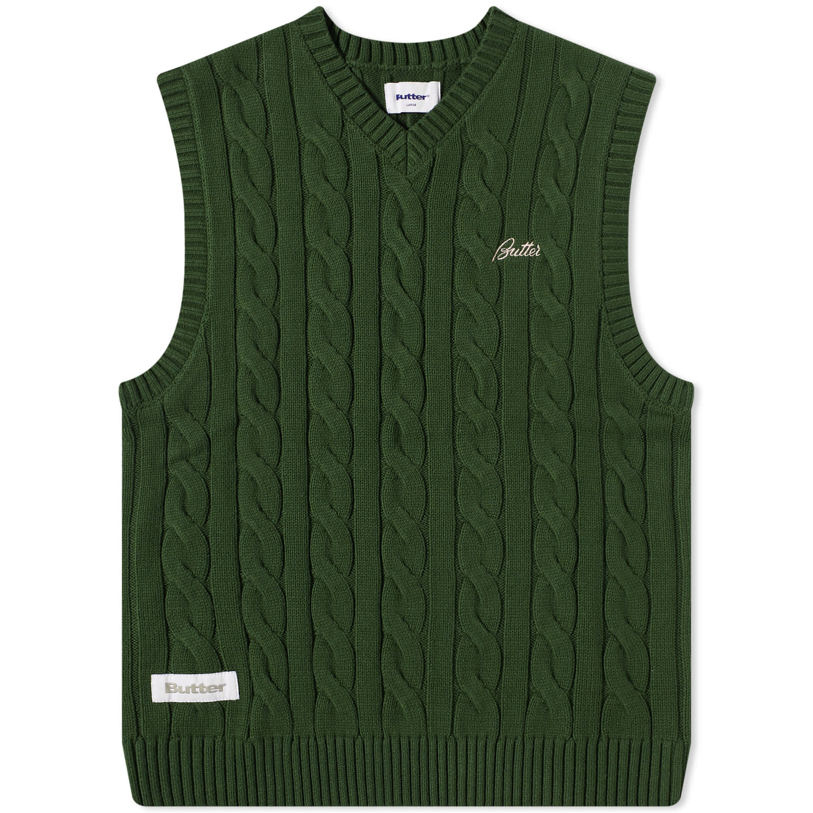 Butter Goods Cable Knit Vest Forest END. (US)