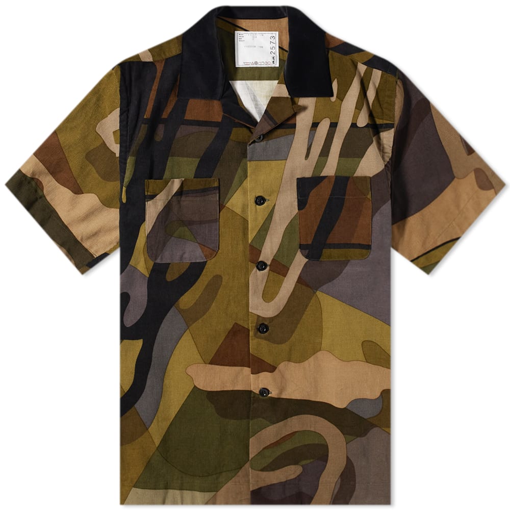 Sacai x KAWS Short Sleeve Corduroy Shirt Camouflage | END. (TW)