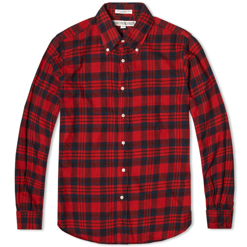 Individualized Shirts Check Flannel Shirt (Red)