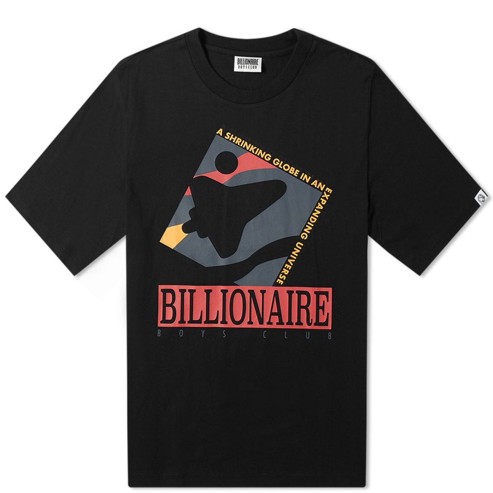 Dedicated to "man's achievements on a shrinking globe in an expanding universe", this cotton jersey ‘Commemorative Mission’ tee from Billionaire Boys Club is inspired by the 140-feet high stainless steel Unisphere globe in Queens, New York. Stamped with a space age graphic at its chest, the short sleeved jersey wears the BBC moniker with pride. 
 
100% Cotton
Ribbed Crewneck 
Printed Branding 
Woven Brand Tab