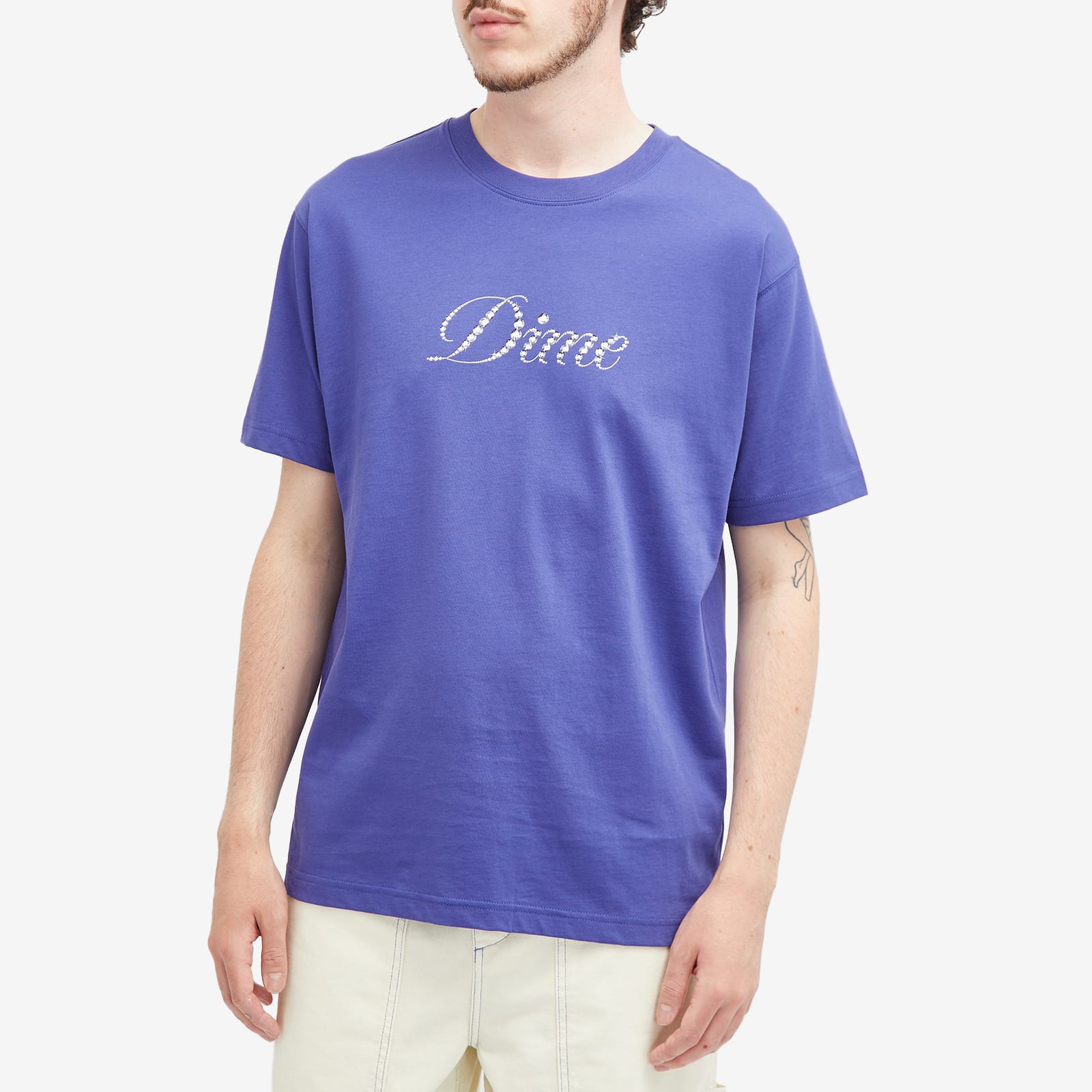 【DIME】 Icy Cursive T-Shirt Indigo Dime Men's Icy Cursive T-Shirt Indigo - Curated Menswear