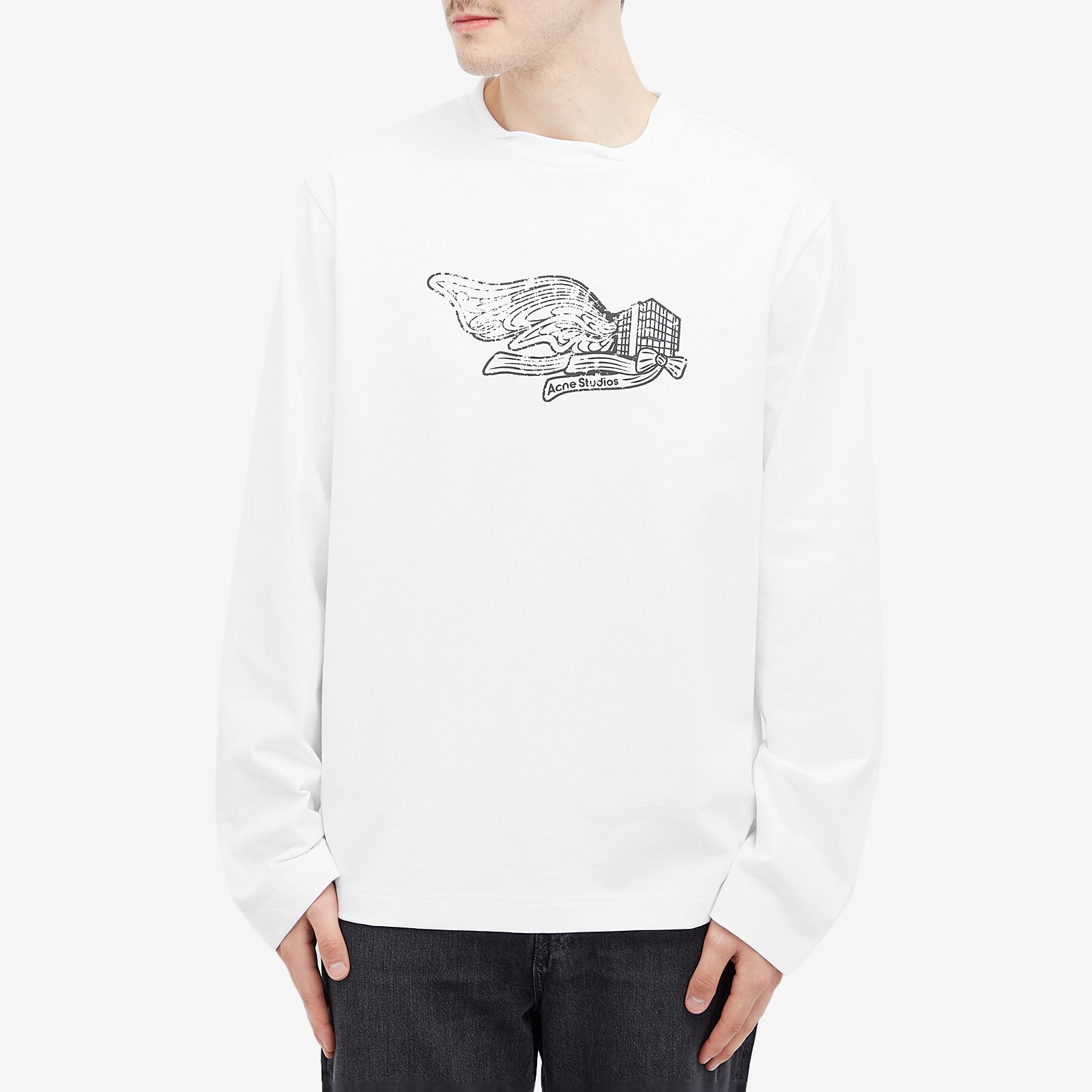 ★人気★【Acne Studios】EDDEN LOGO WINGS LONG SLEEVE T-SHIRT Acne Studios Men's Edden Logo Wings Long Sleeve T-Shirt