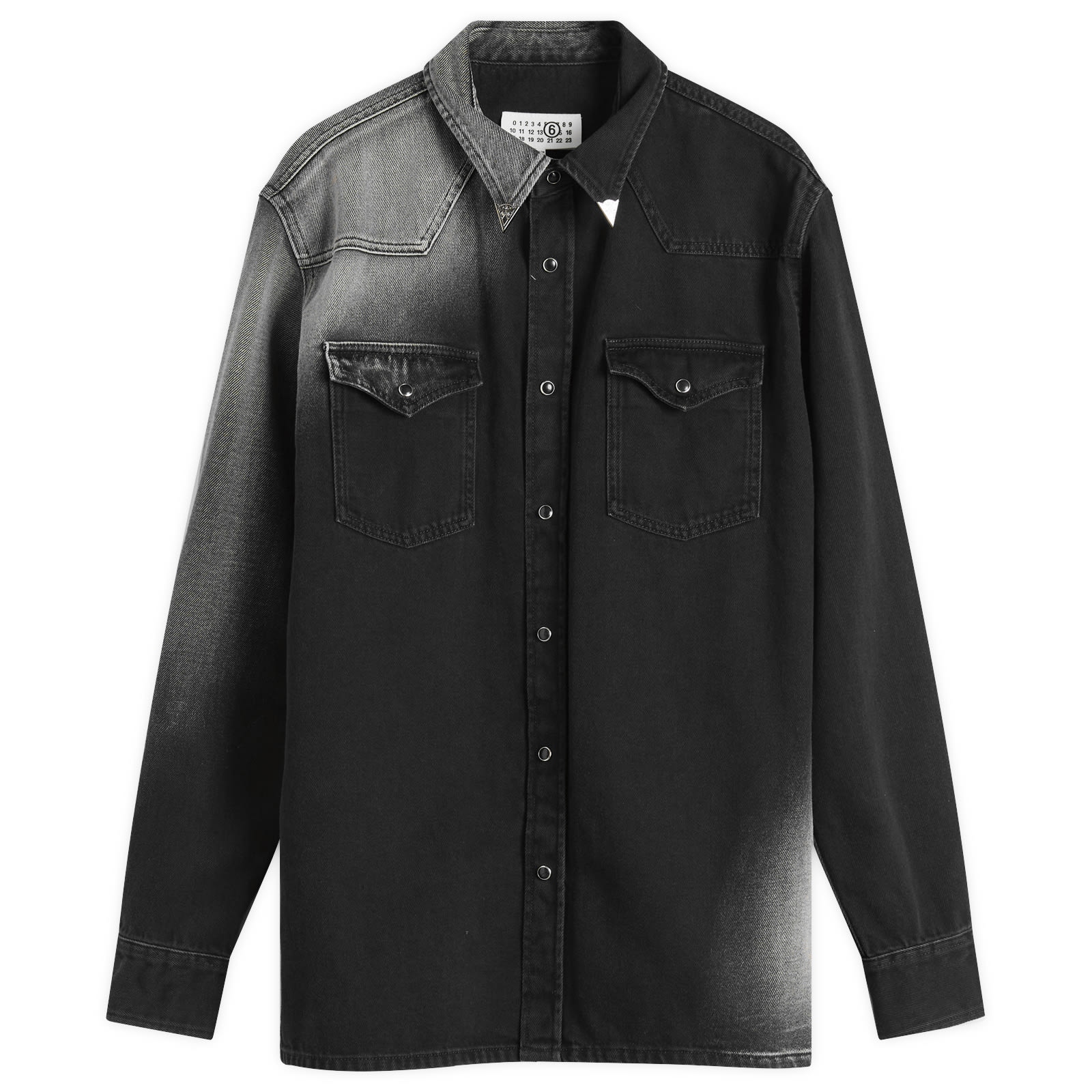 MM6 Maison Margiela Men's Light Beam Long Sleeve Shirt in Black, Size IT 50