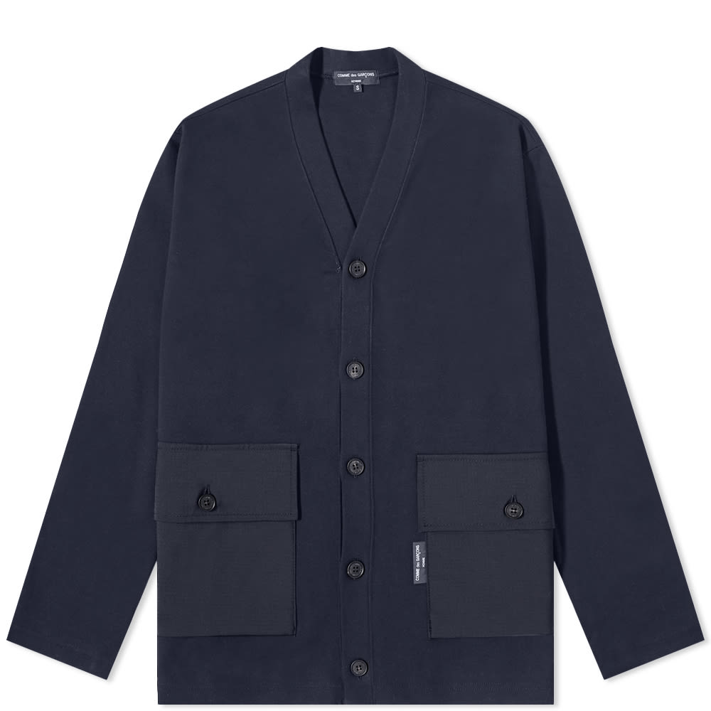 Comme des Garçons Homme Jersey Ripstop Pocket Cardigan Navy | END. (US)