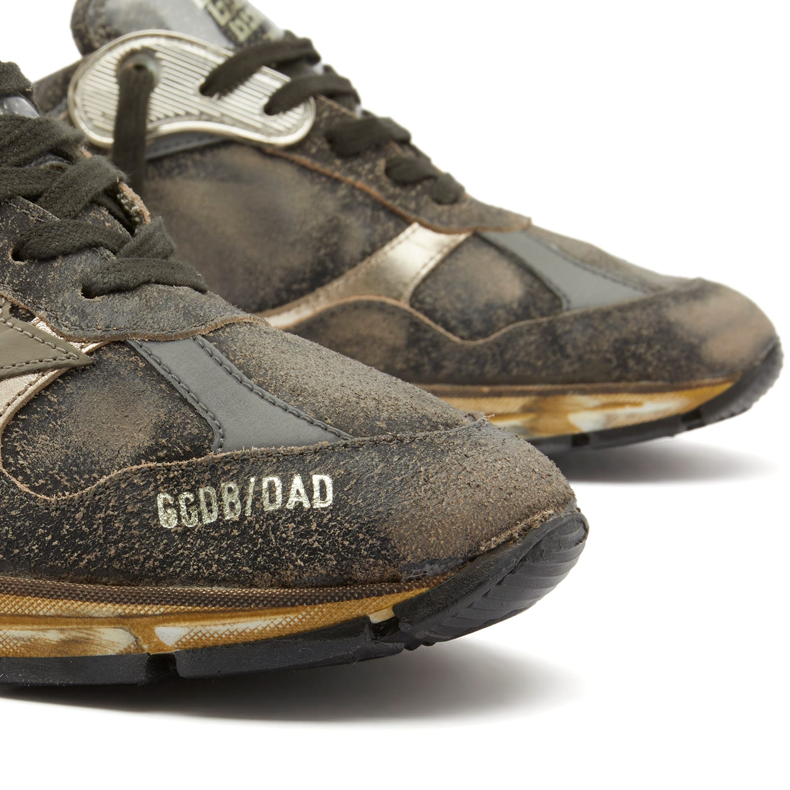 ★Golden Goose★ Running Dad Sneakers Black Silver Khaki GMF Golden Goose Men's Running Dad Sneaker Black/ Silver/Khaki