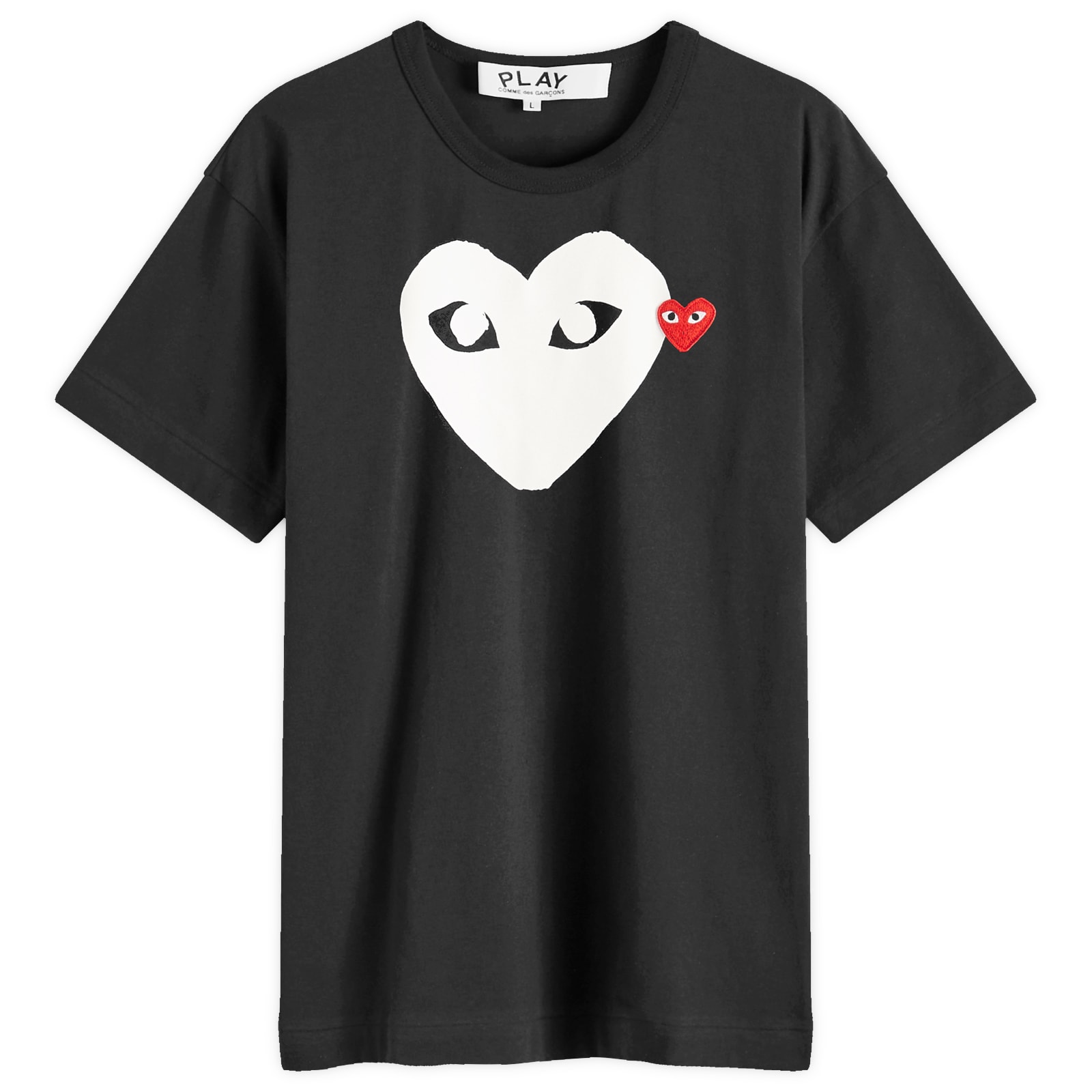 【Play Comme des Garcons】 Double Heart T-Shirt Black Buy Comme des Garçons PLAY Double Heart T-Shirt 'Black