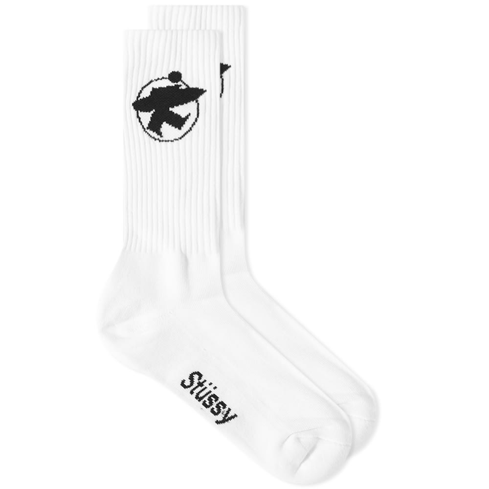 Stussy Surfman Crew Sock White & Black | END. (JP)