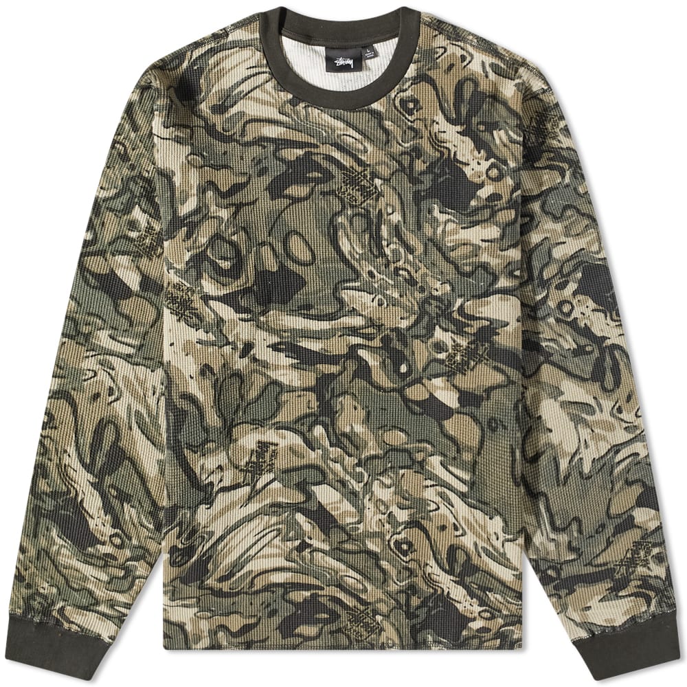 Stussy Long Sleeve Basic Stock Thermal T-Shirt Veil Camo