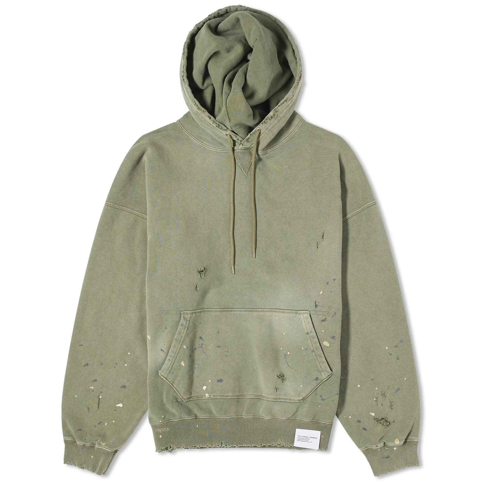 Neighborhood Damage Hoodie Olive Drab | END. (AR)