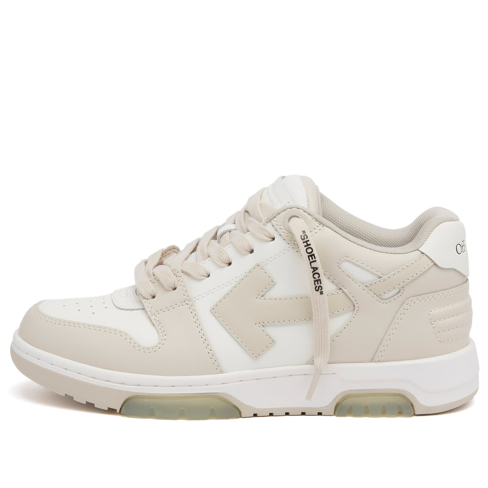 Off-White Women's Beige Out Off Office Calf Leather Sneakers Eu Size 37