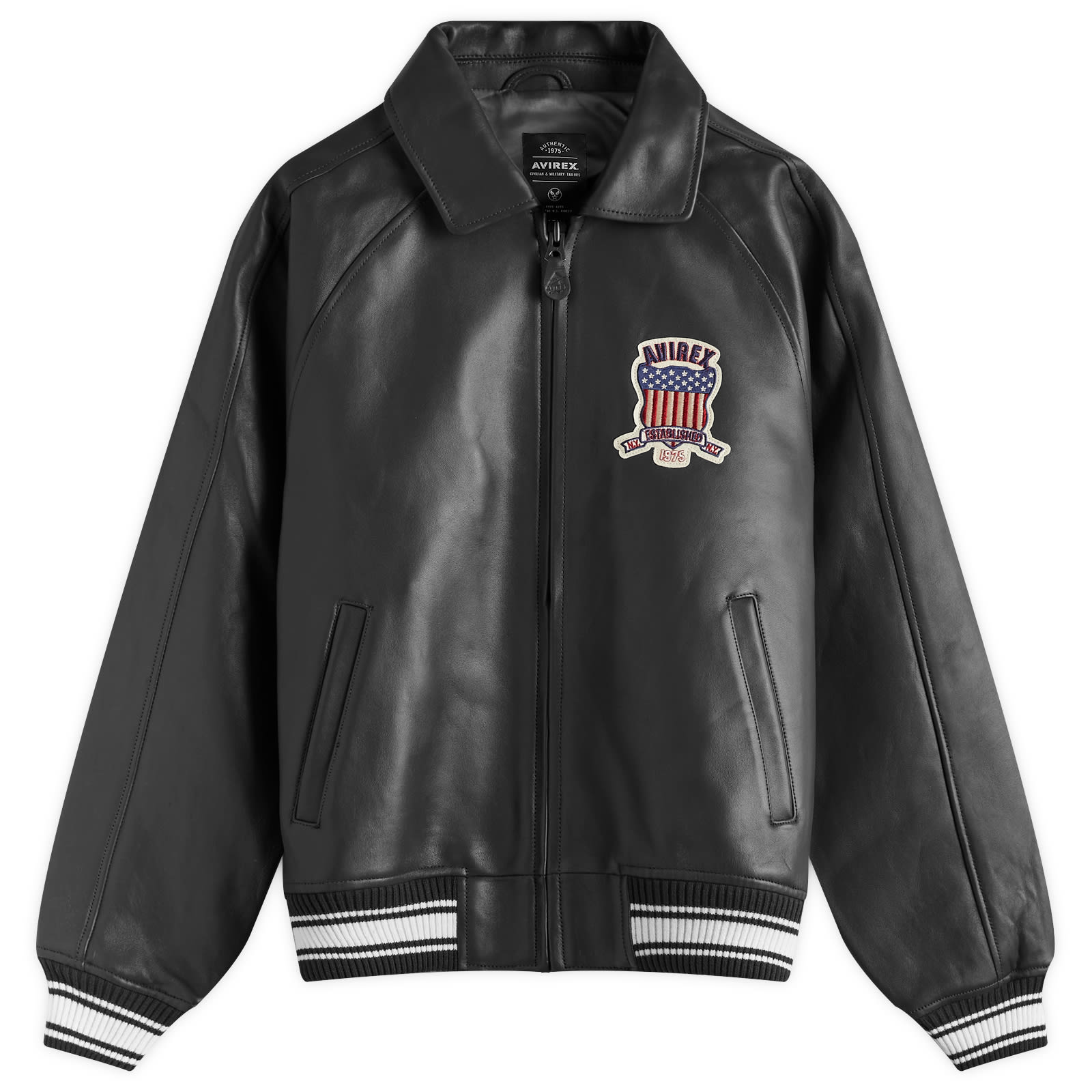 Avirex Men’s Icon Leather Jacket Black