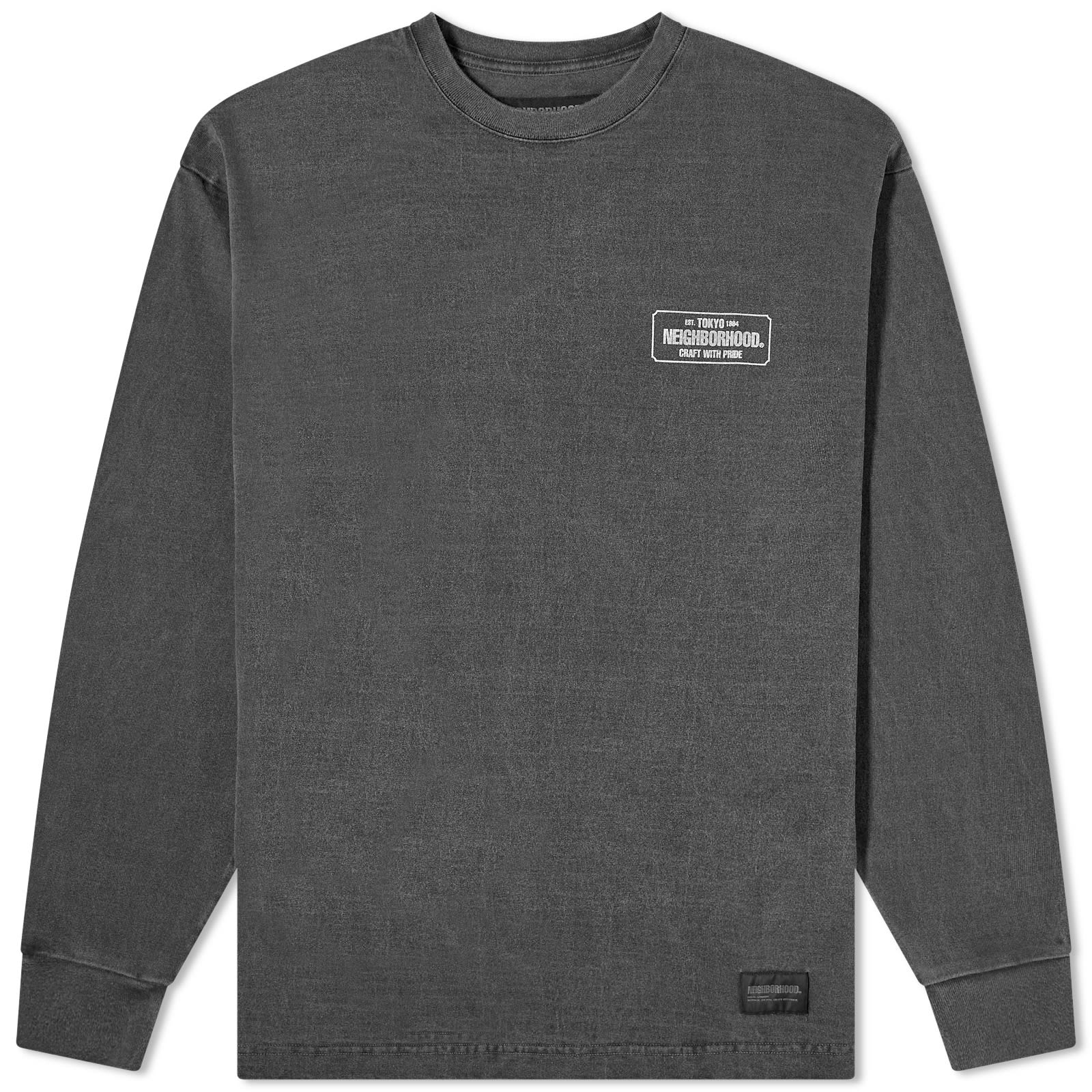 Neighborhood Long Sleeve Pigment Dyed T-Shirt Black | END.