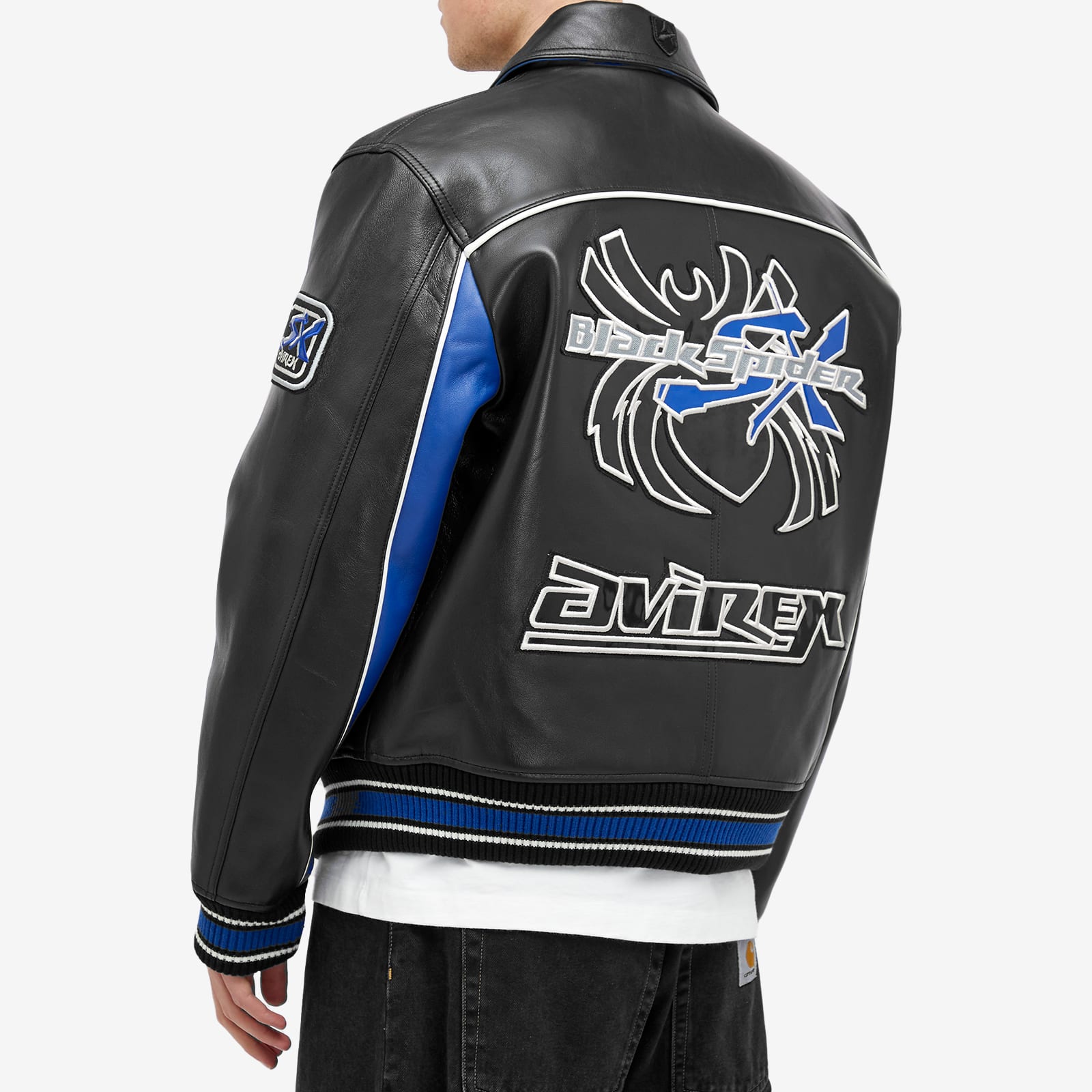 Avirex Men's Black Spider Leather Jacket - Curated Menswear