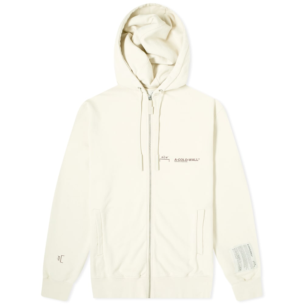 A-COLD-WALL* Logo Zip Hoody Almond Milk | END. (US)