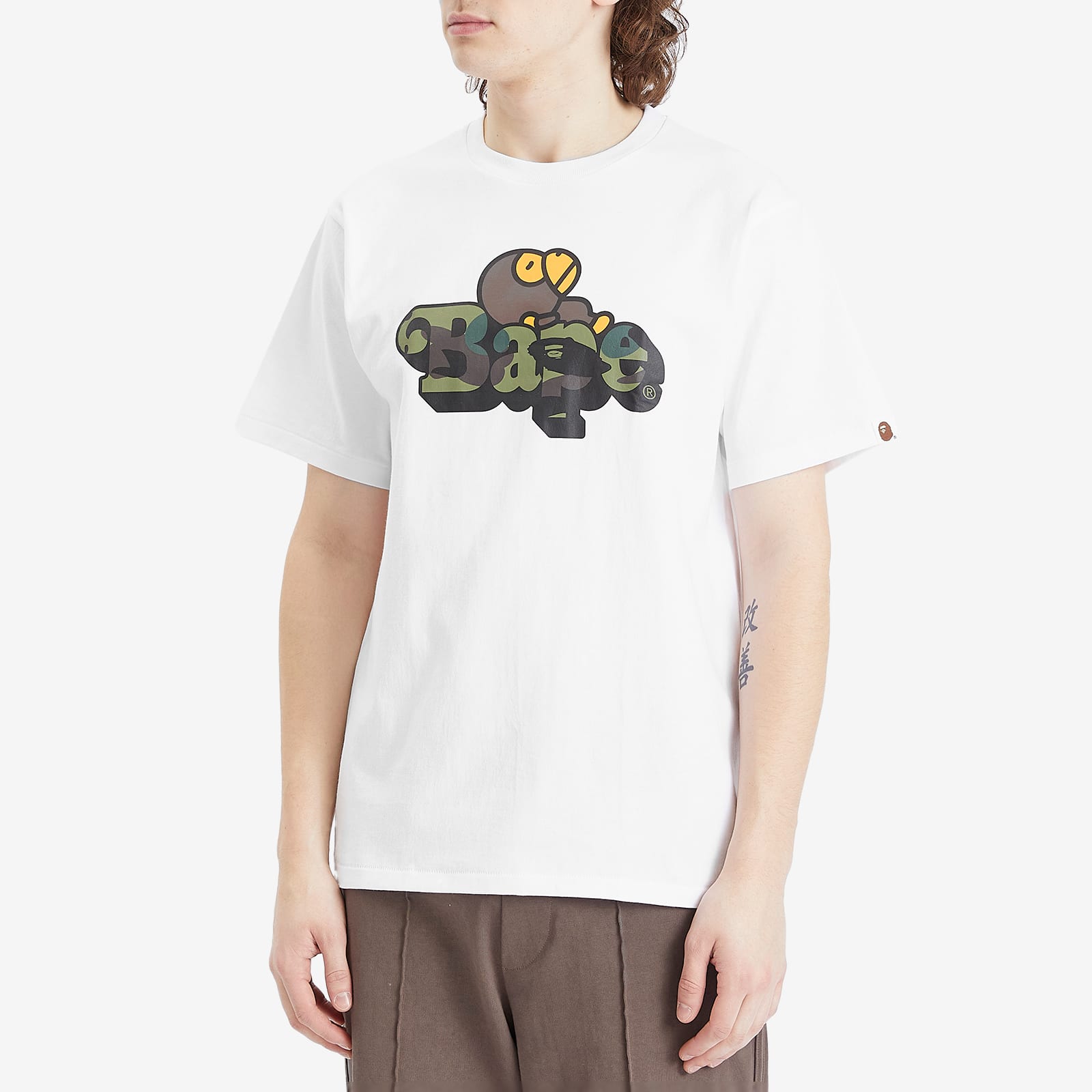 A Bathing Ape Men's 1st Camo Milo On Bape T-Shirt White/Green