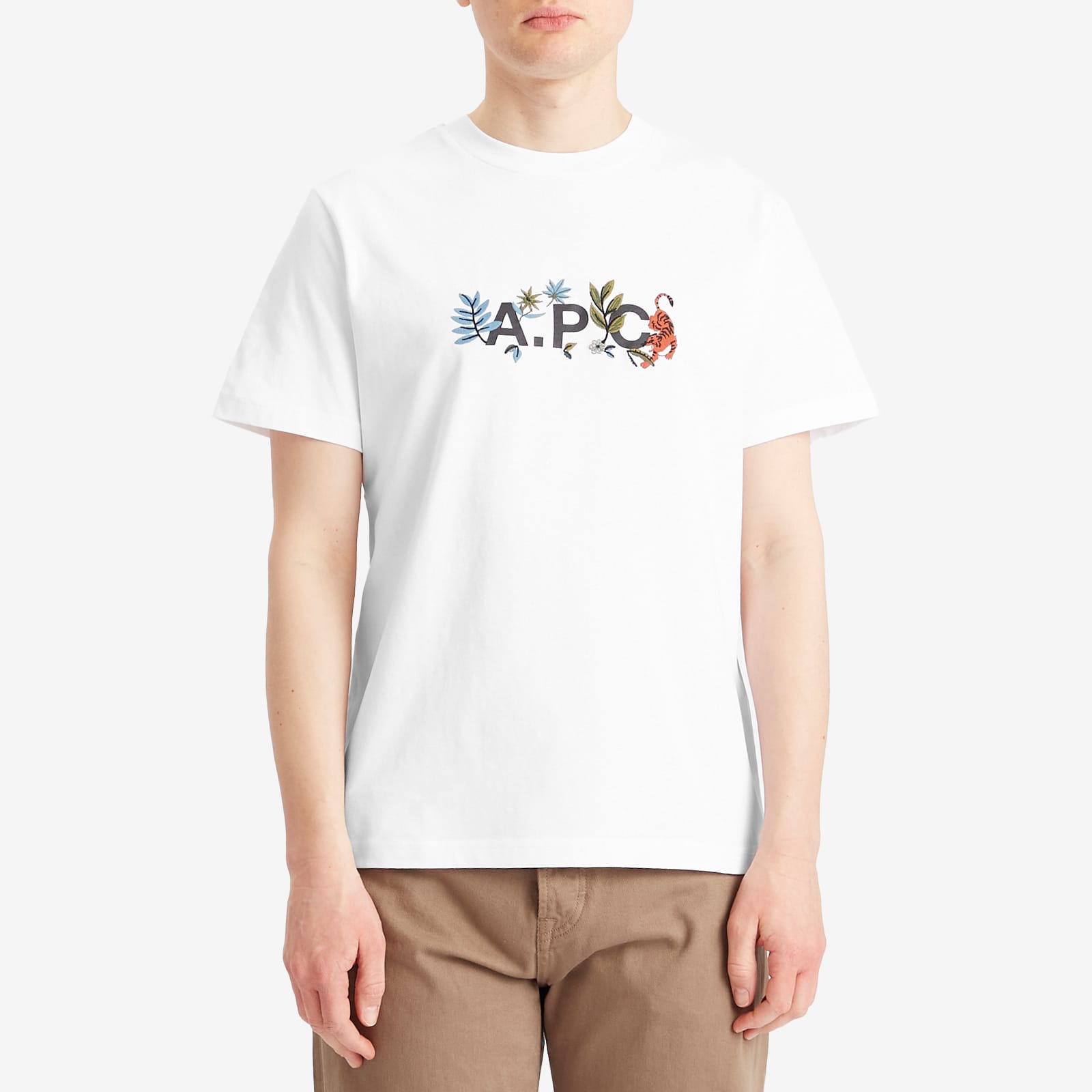 A.P.C. Men's Auguste Nature Logo T-Shirt White - Curated