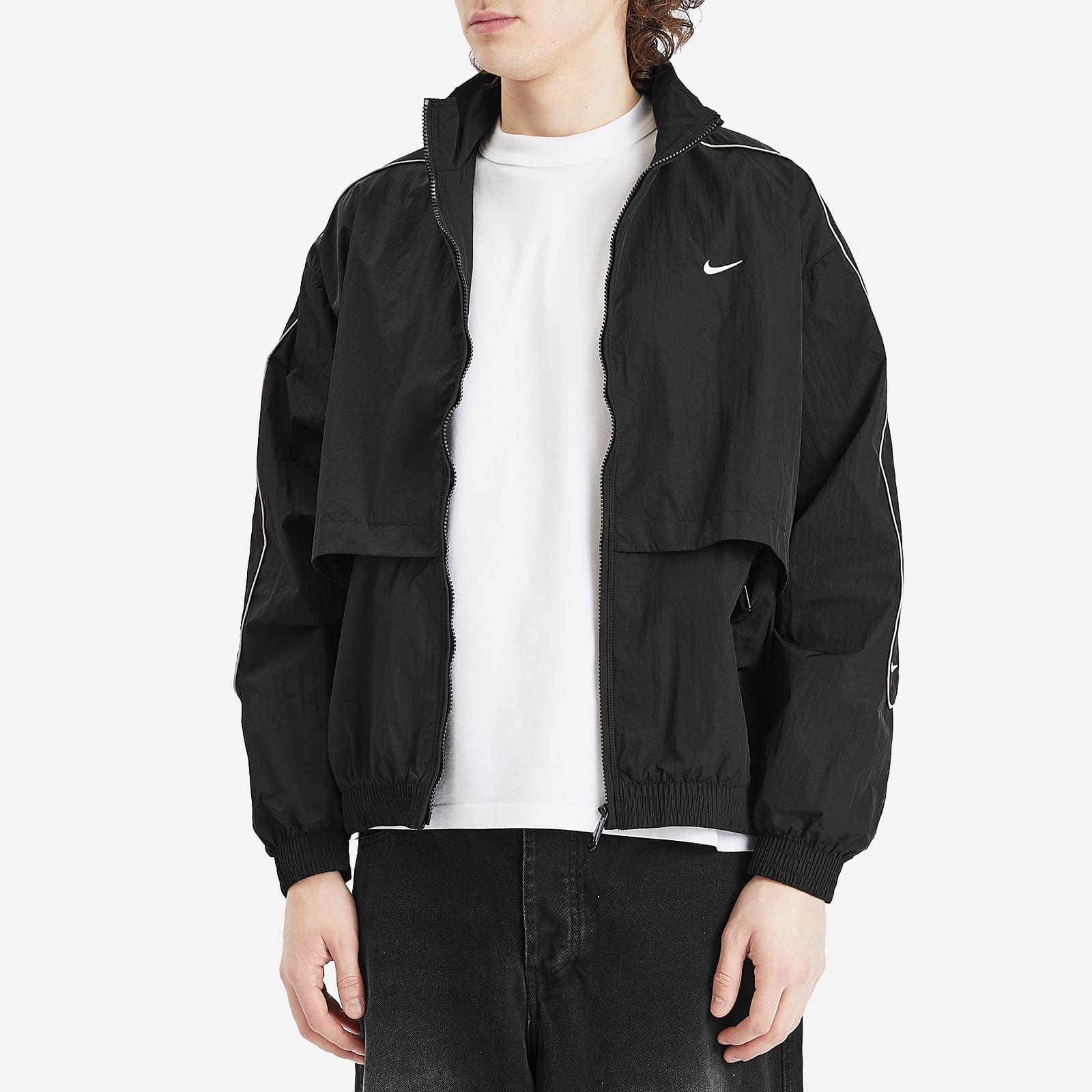 【美品】NIKE Solo Swoosh Woven Track Jacket Nike Sportswear Solo Swoosh Men's Woven Track Jacket Black