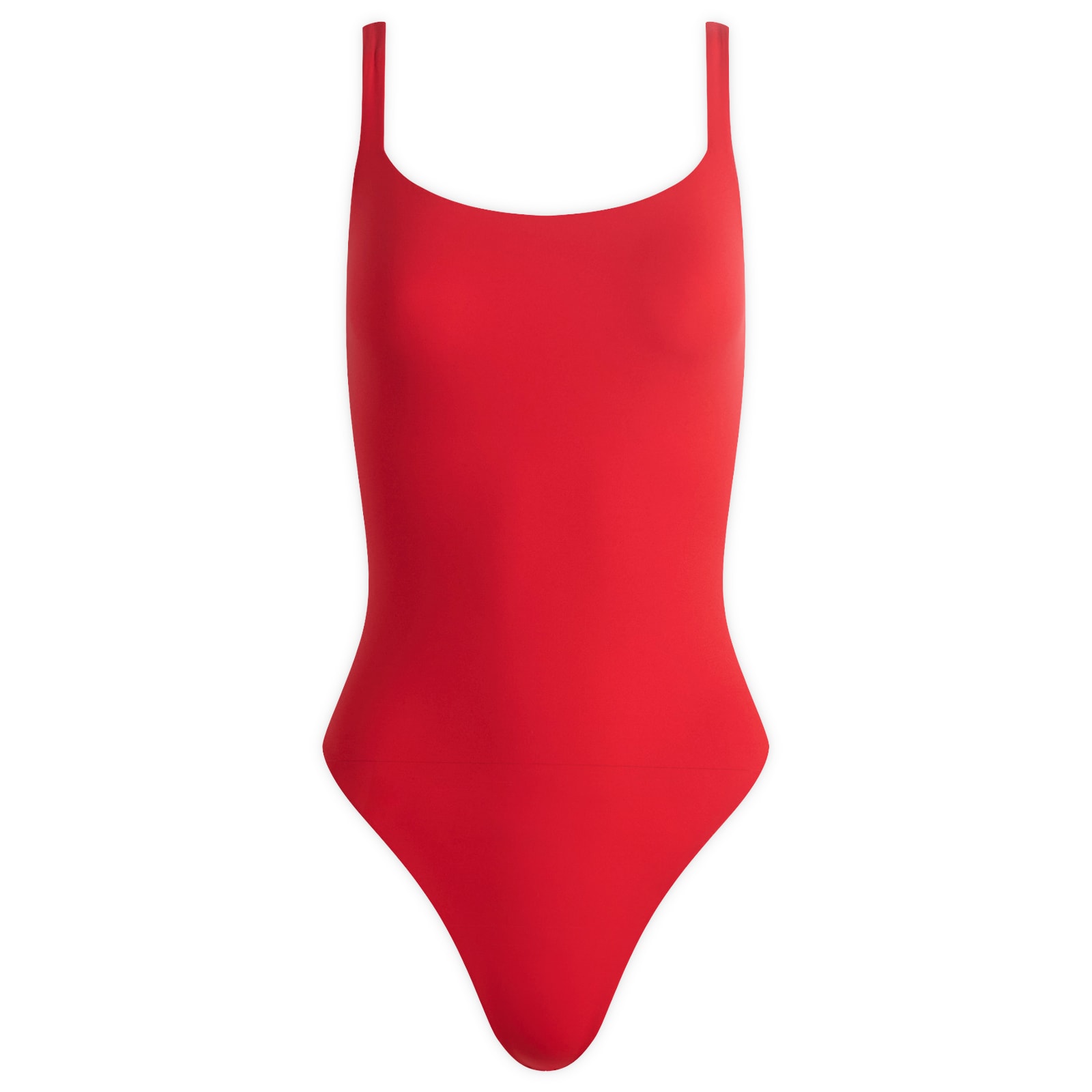 SKIMS Women's Fits Everybody Square Neck Bodysuit in Cherry, Size Large