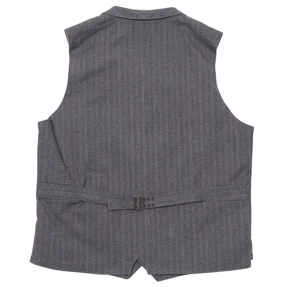 Nigel Cabourn Curved Lapel Vest Grey Stripe | END. (KR)