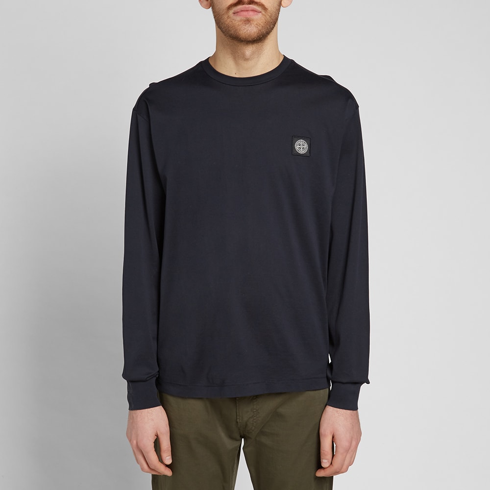 Stone island long sleeve patch logo tee clearance