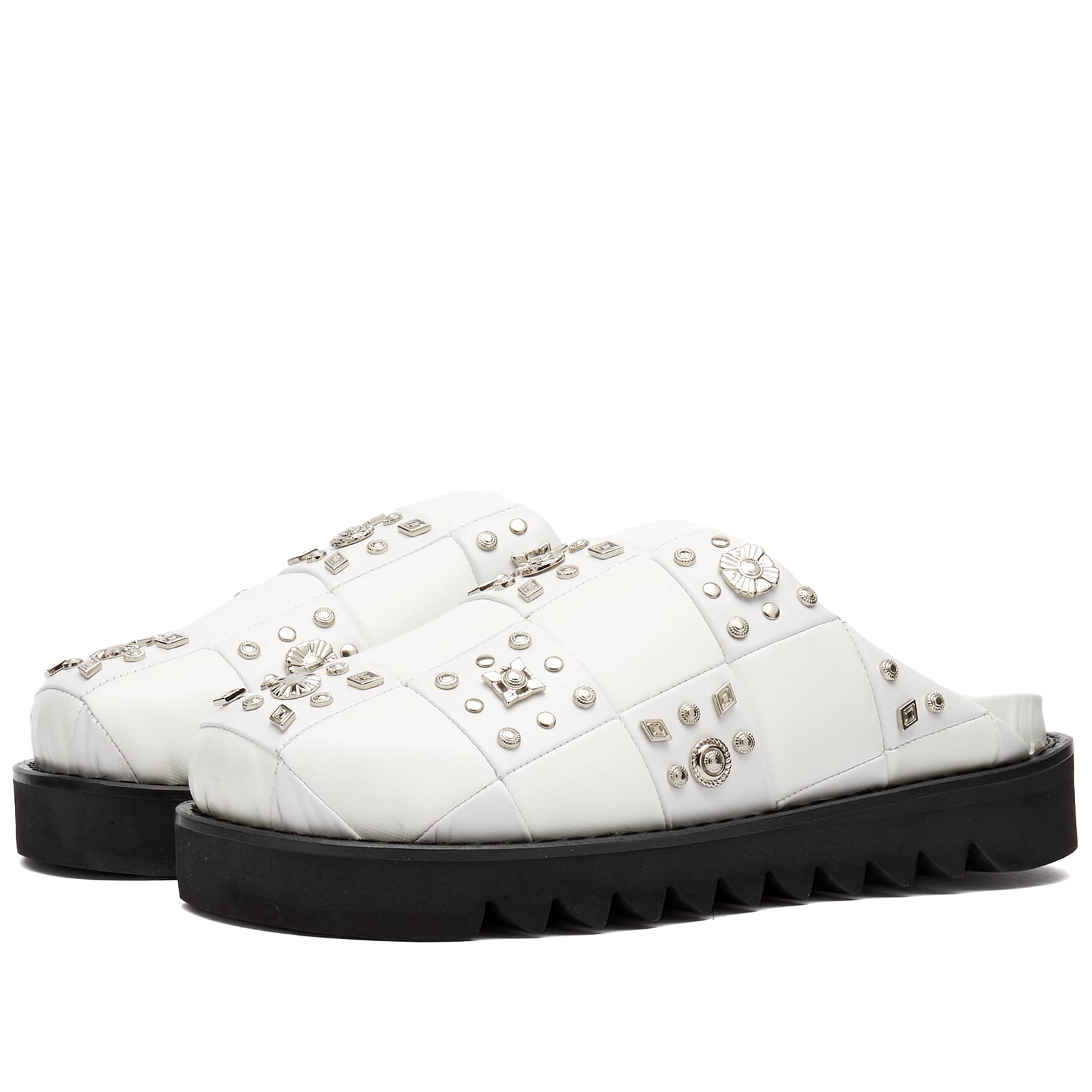 TOGA Grid Stud Slip On Mule Shoes White END. (ES)